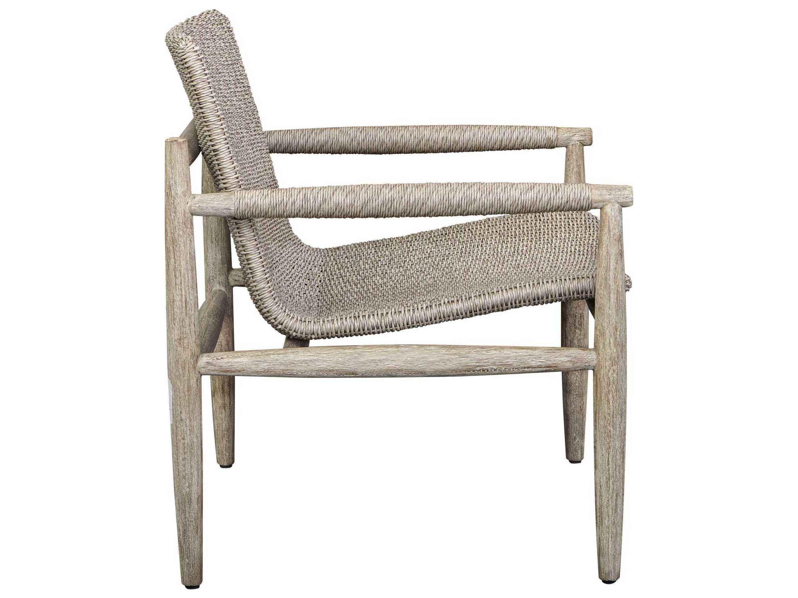 Uttermost Outdoor Sumba Gray Wood Wicker Lounge Chair
