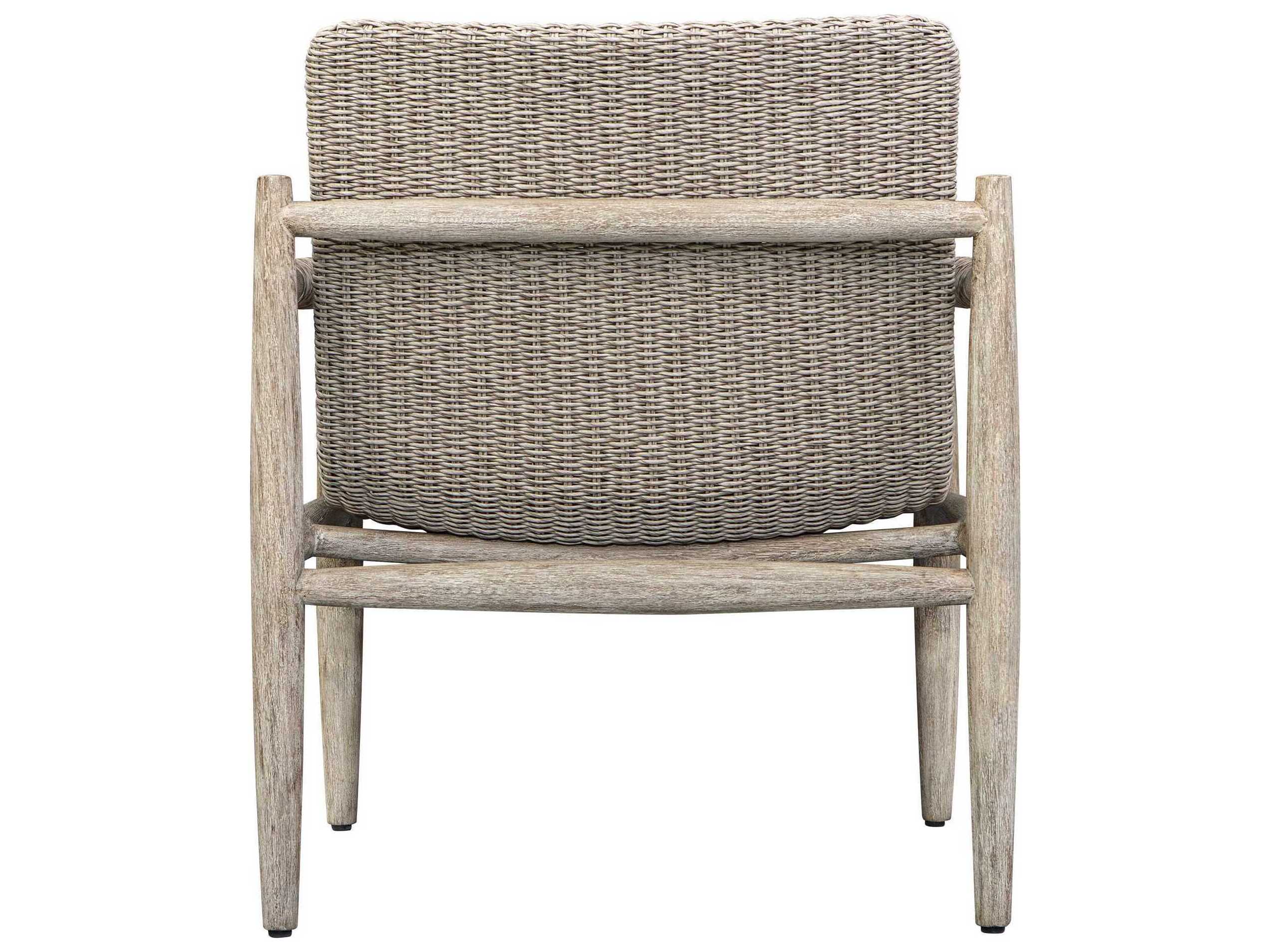 Uttermost Outdoor Sumba Gray Wood Wicker Lounge Chair