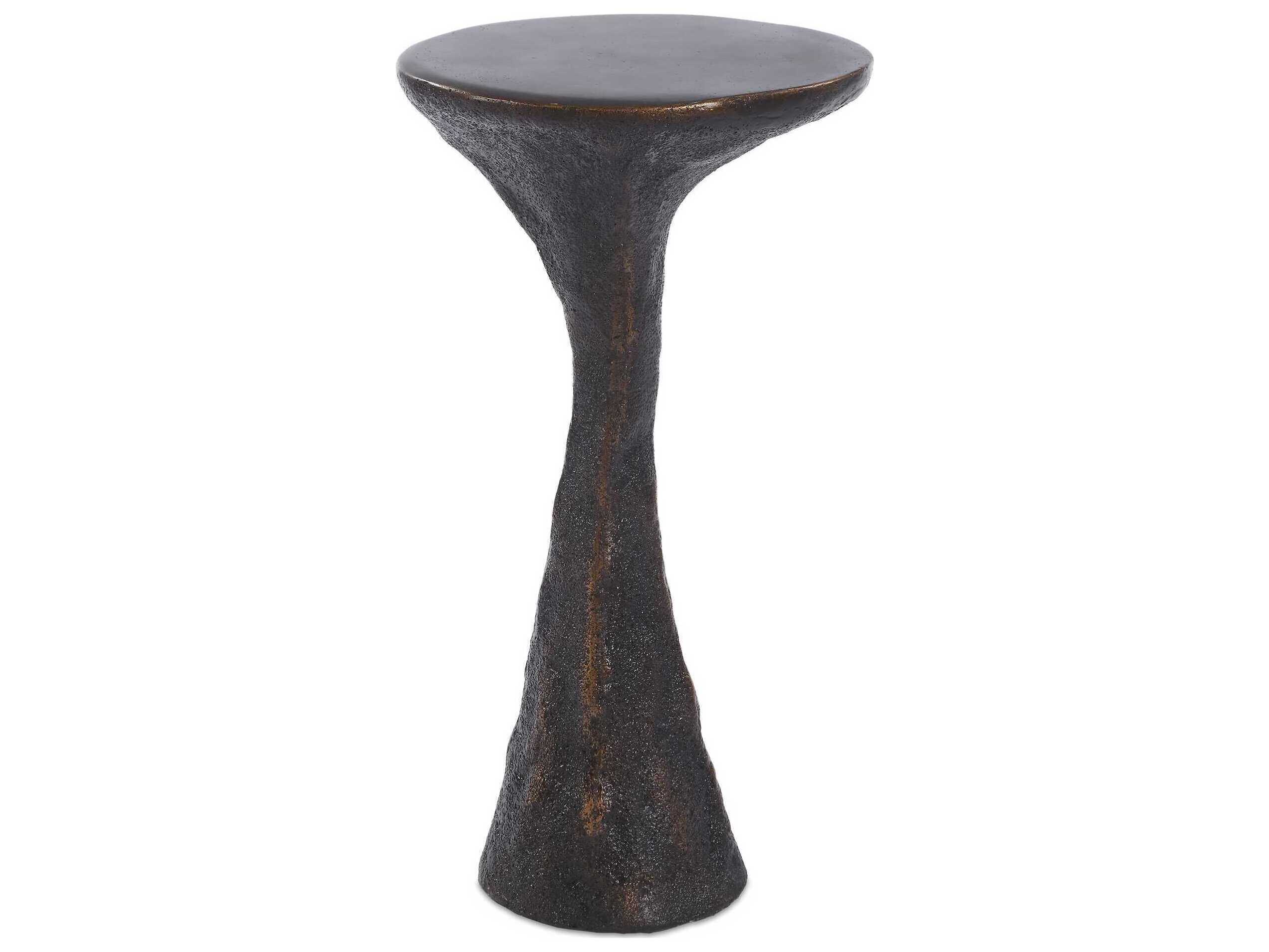 Uttermost Outdoor Milan Black Bronze Concrete Oval End Table
