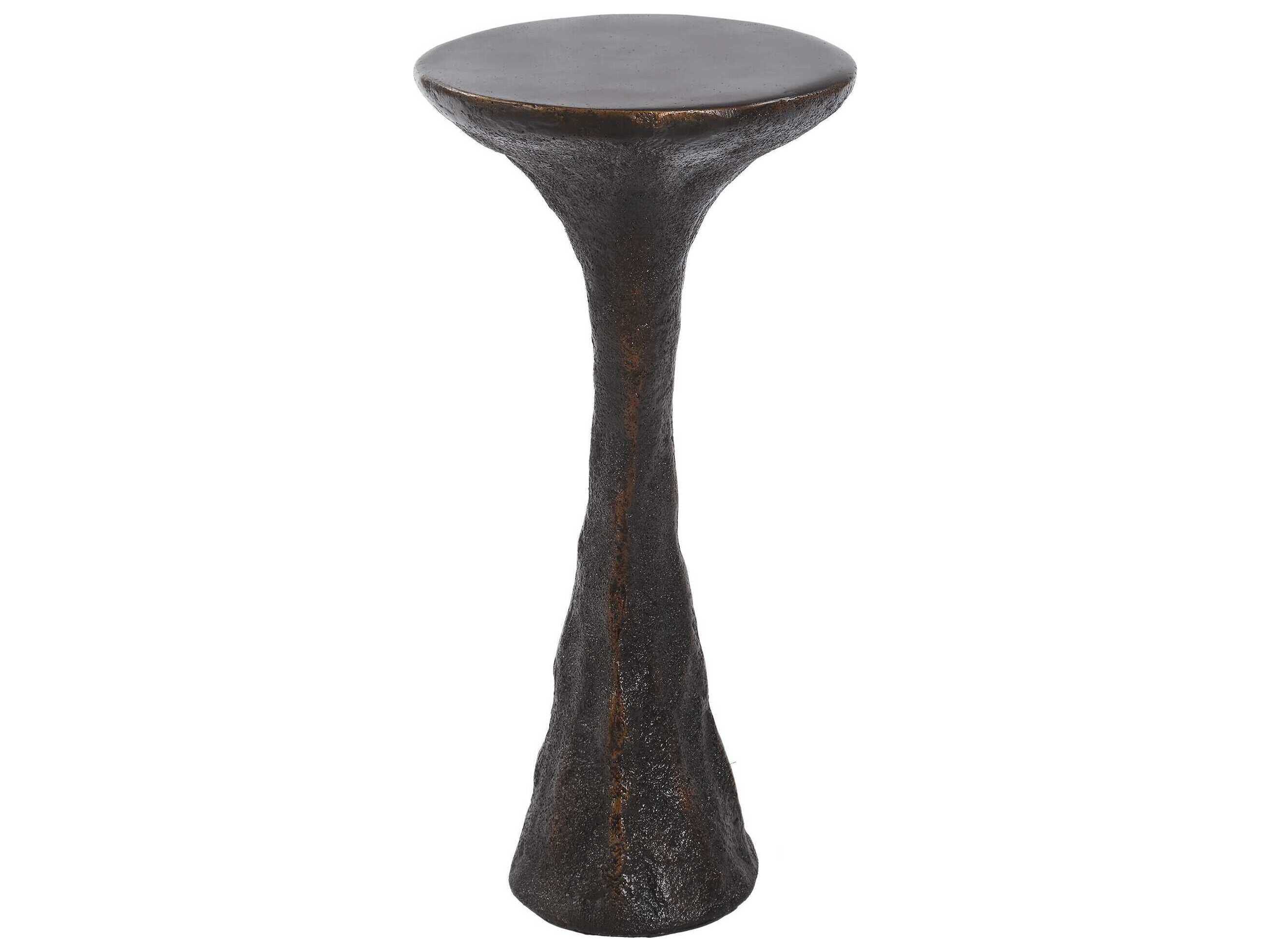Uttermost Outdoor Milan Black Bronze Concrete Oval End Table