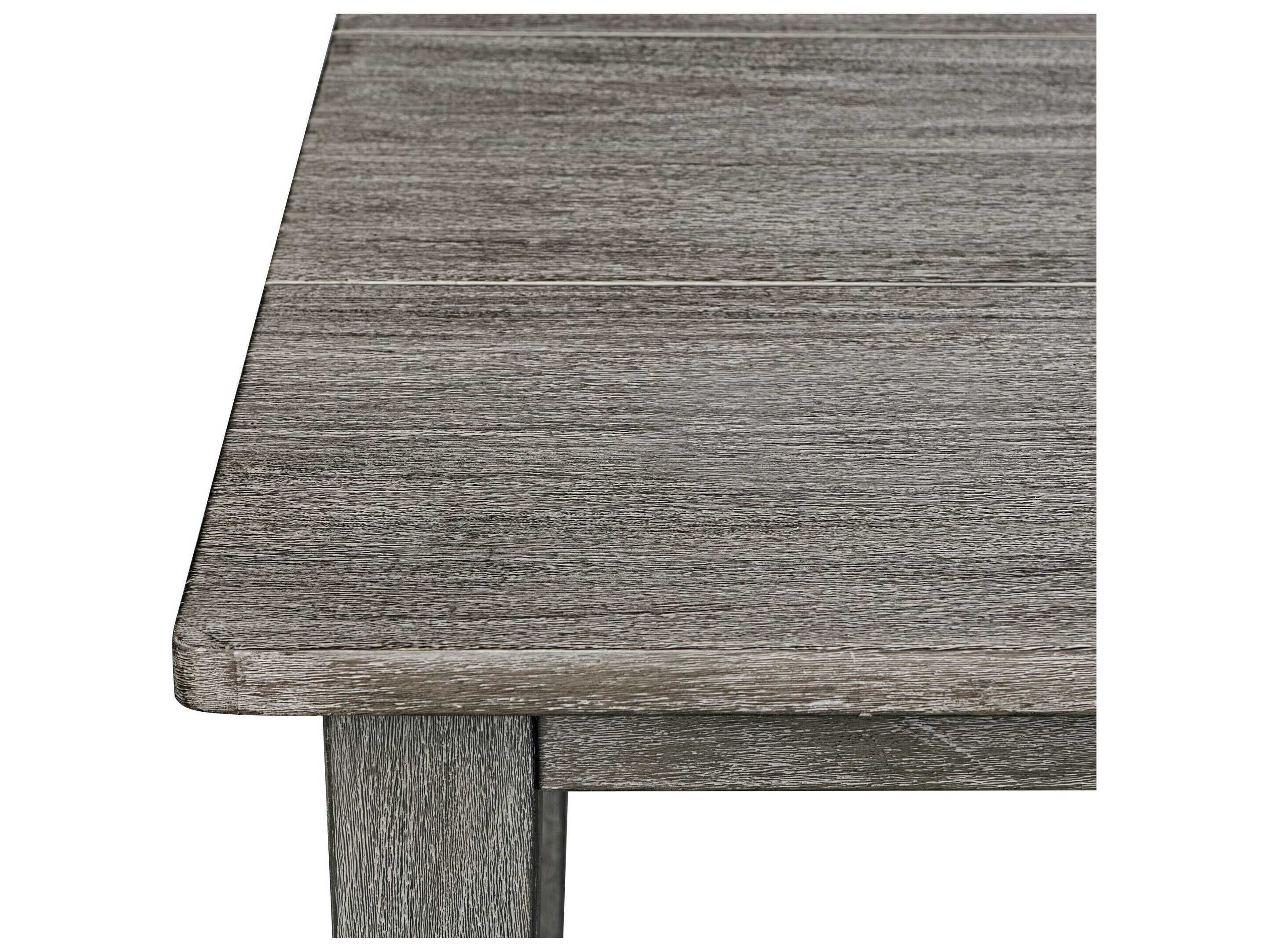 Uttermost Outdoor Forsyth Weathered Dark Gray Wood Rectangular Dining Table