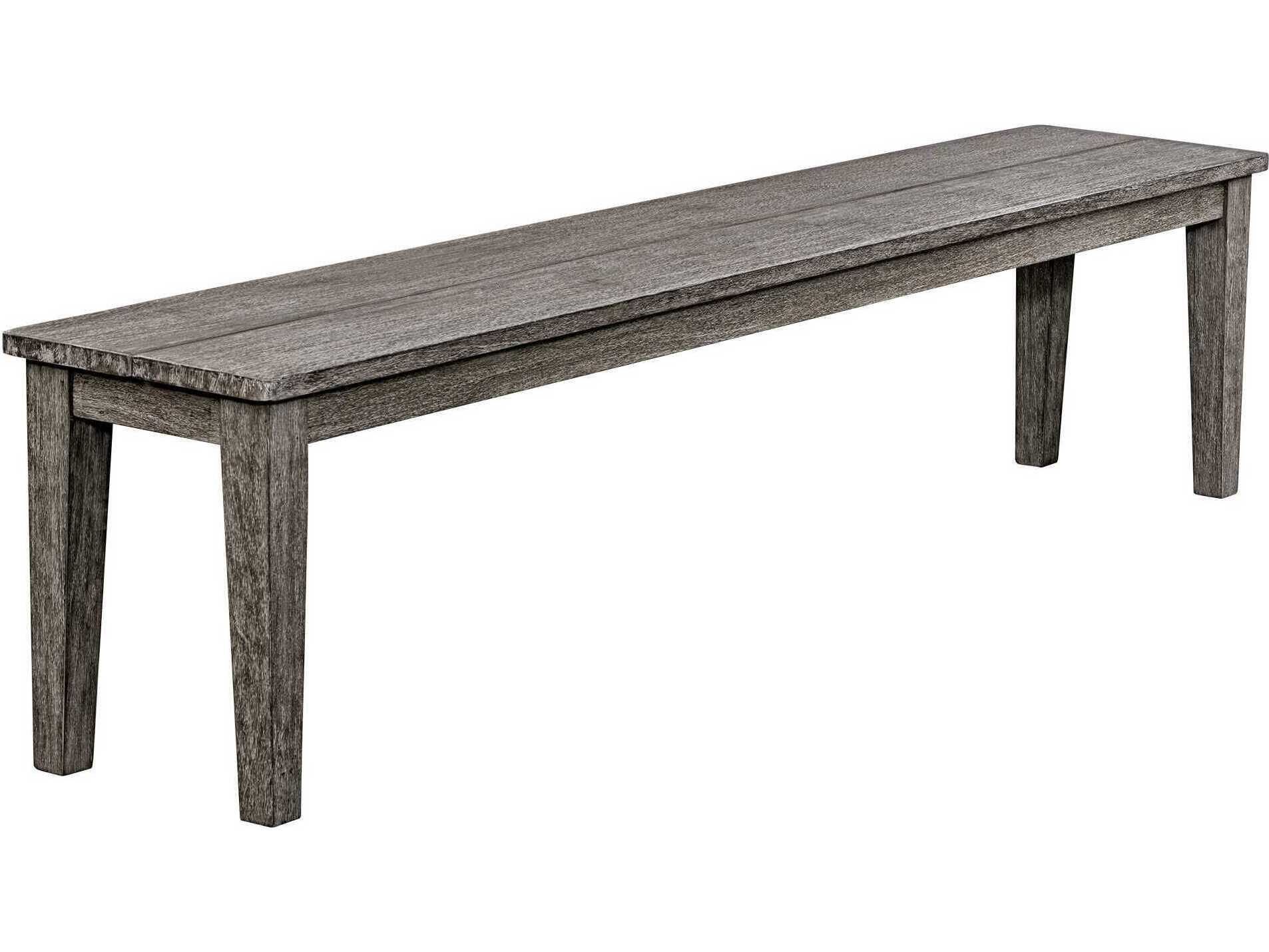 Uttermost Outdoor Forsyth Weathered Dark Gray Wood Bench