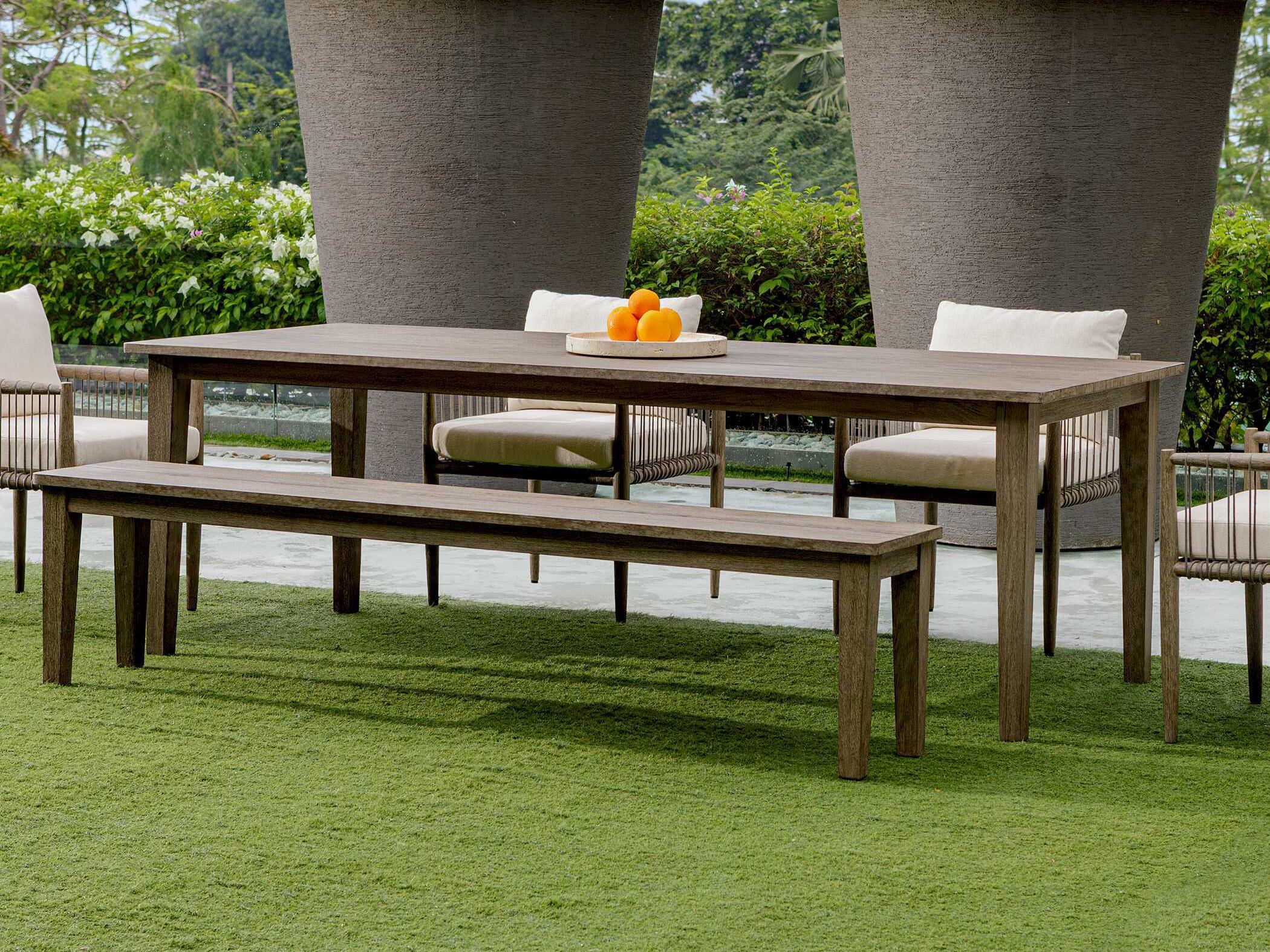 Uttermost Outdoor Forsyth Weathered Dark Gray Wood Bench