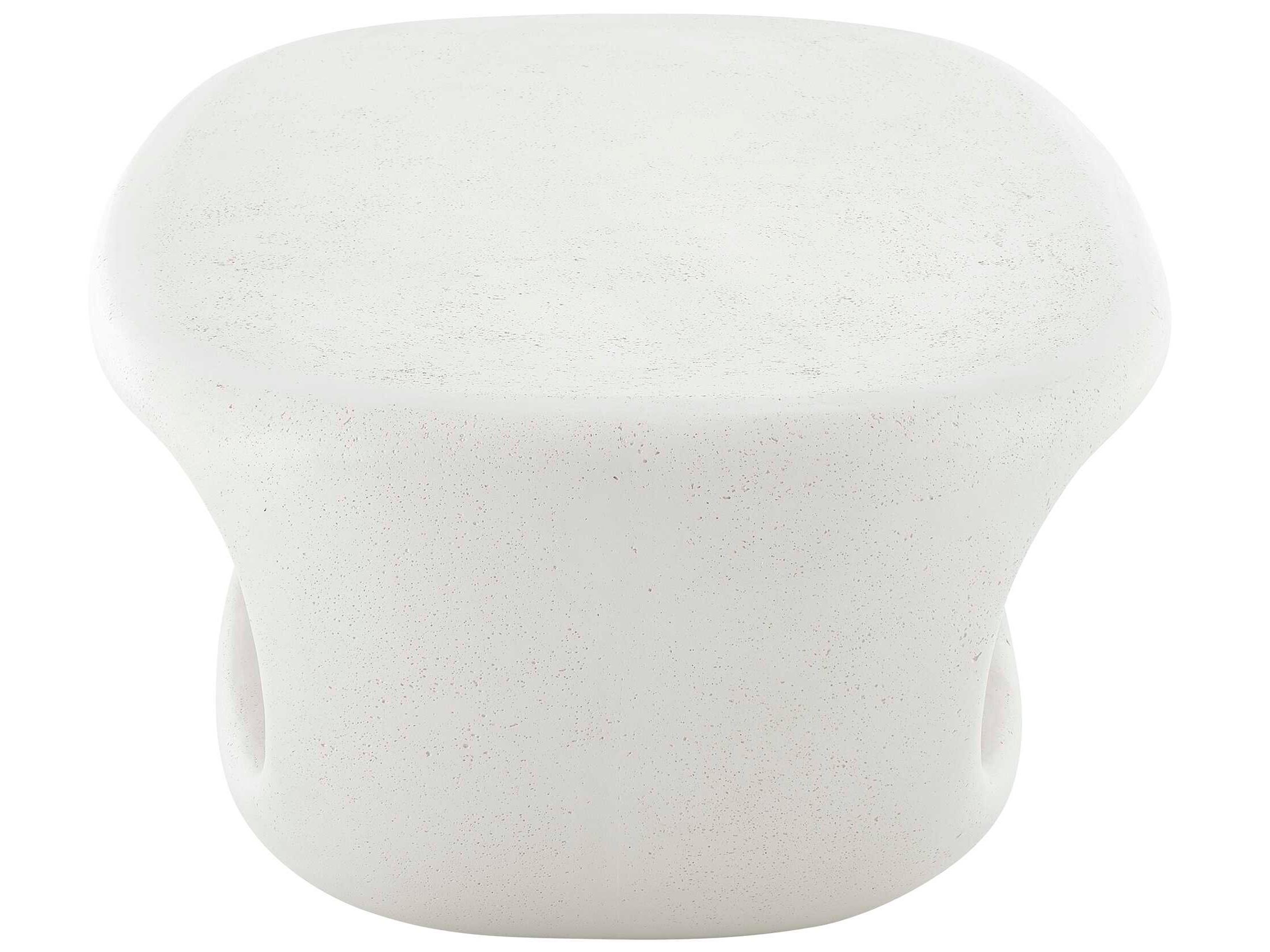 Uttermost Outdoor Leyton Warm White Concrete Oval Coffee Table