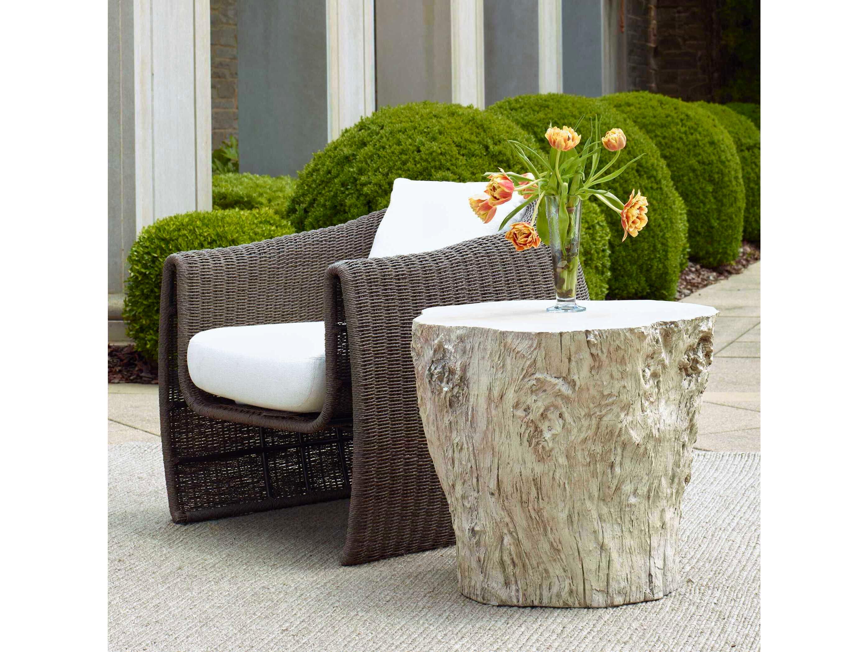 Uttermost Outdoor Oakmont White Concrete Round End Table