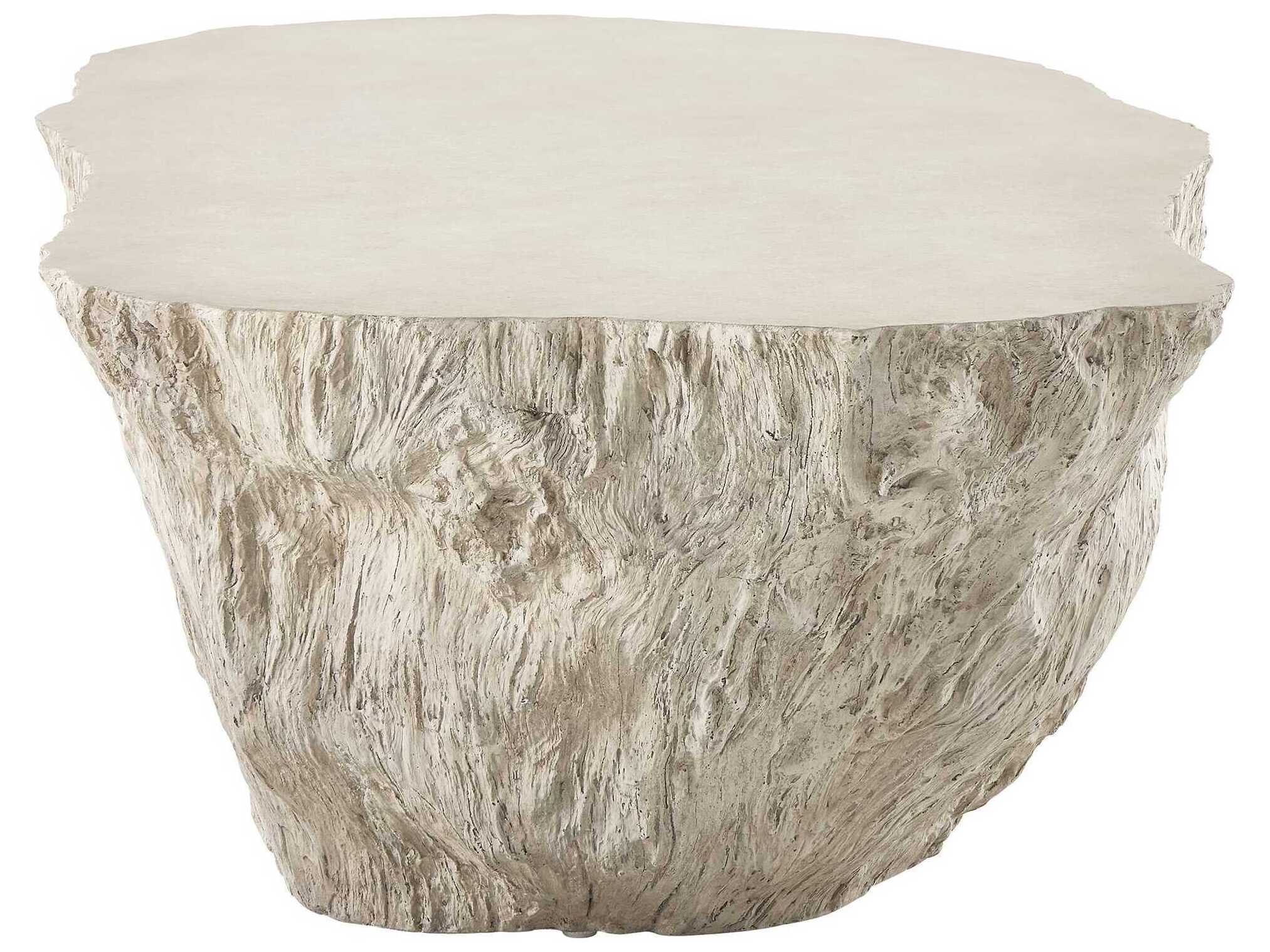 Uttermost Outdoor Oakmont White Concrete Oval Coffee Table