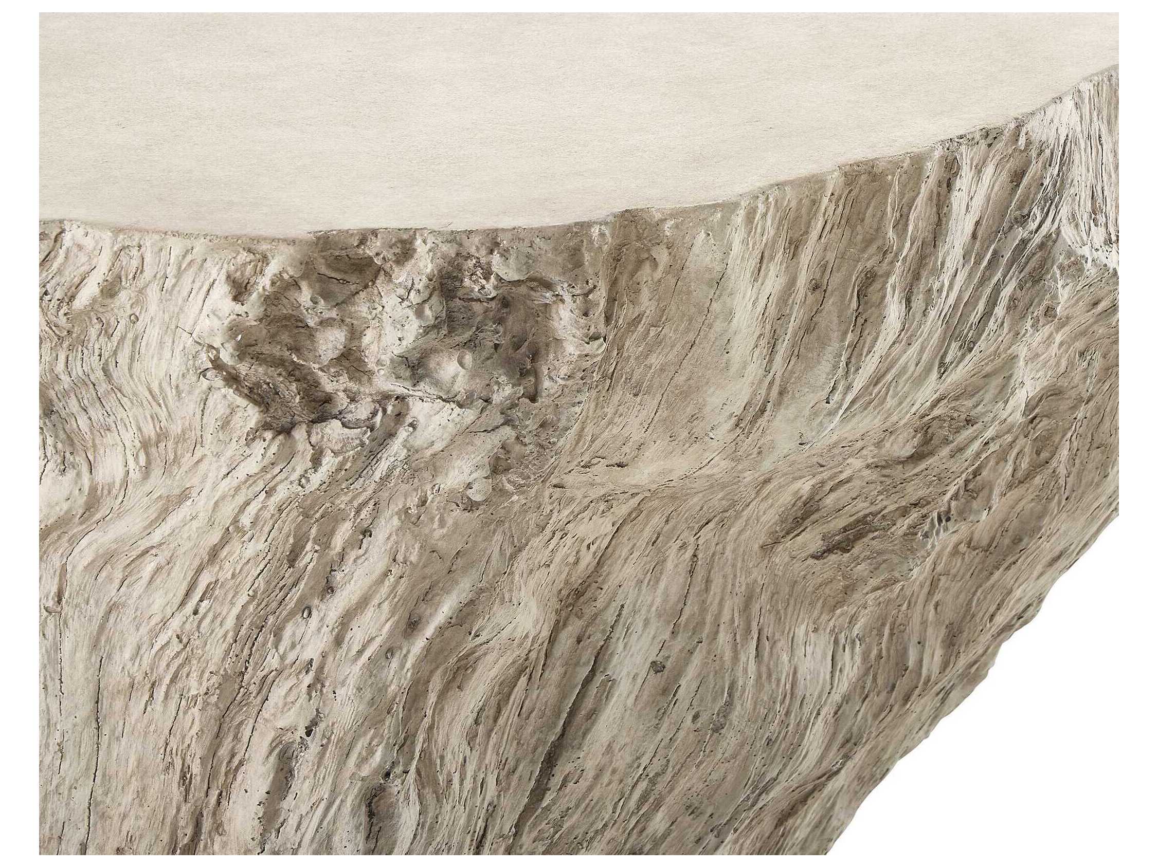 Uttermost Outdoor Oakmont White Concrete Oval Coffee Table