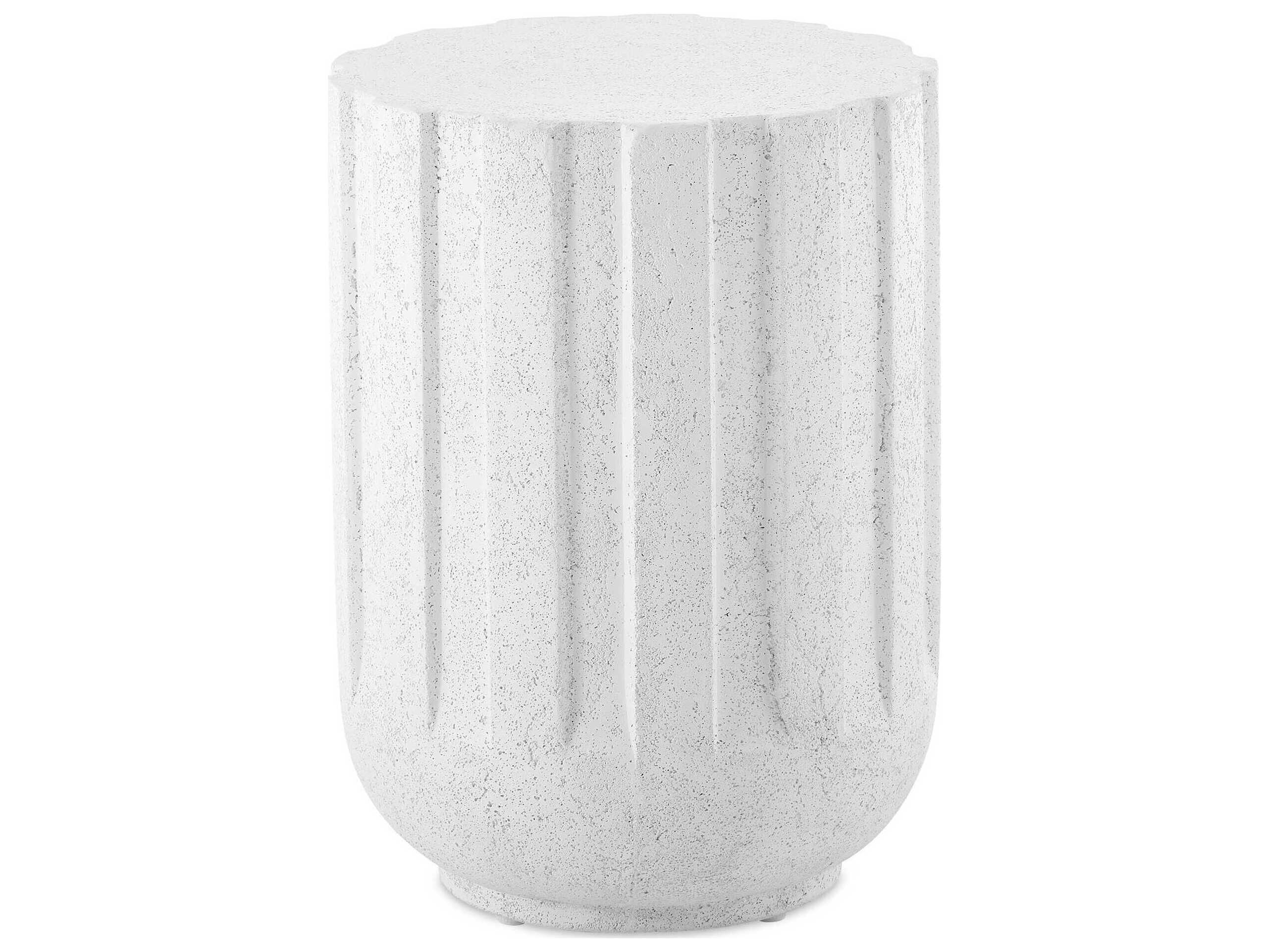 Uttermost Outdoor Jane White Concrete Round End Table