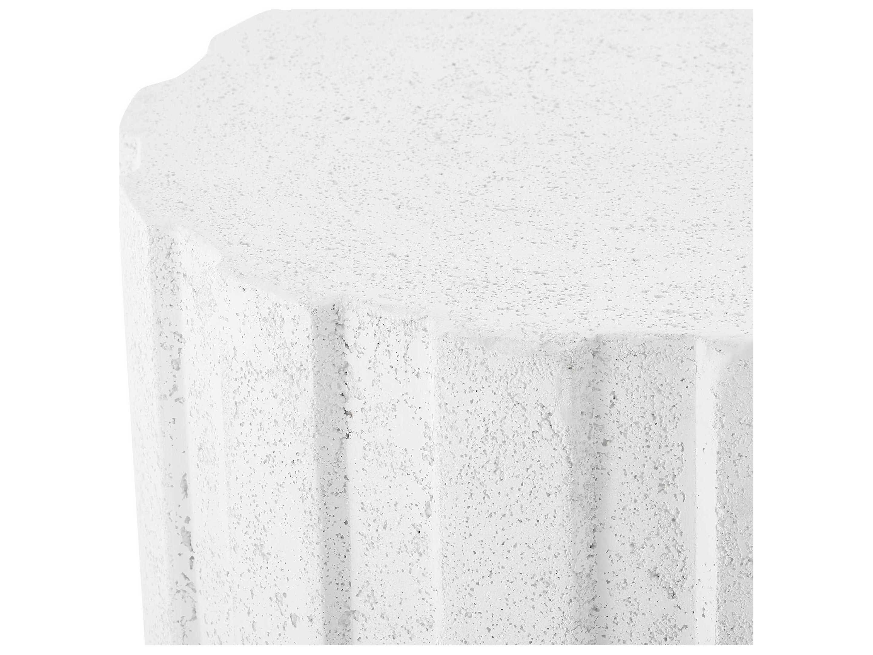 Uttermost Outdoor Jane White Concrete Round End Table