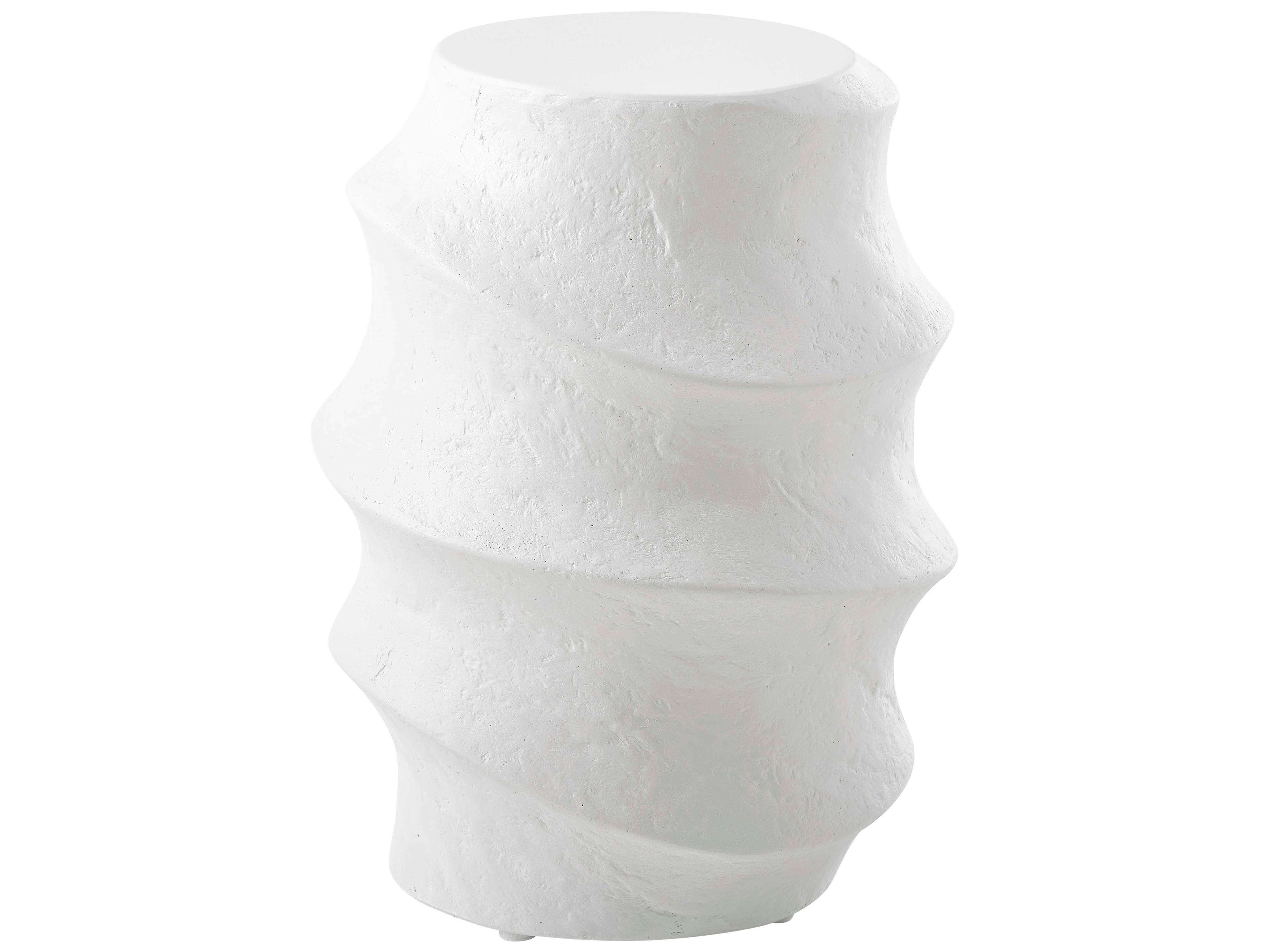 Uttermost Outdoor Winded White Concrete Round End Table