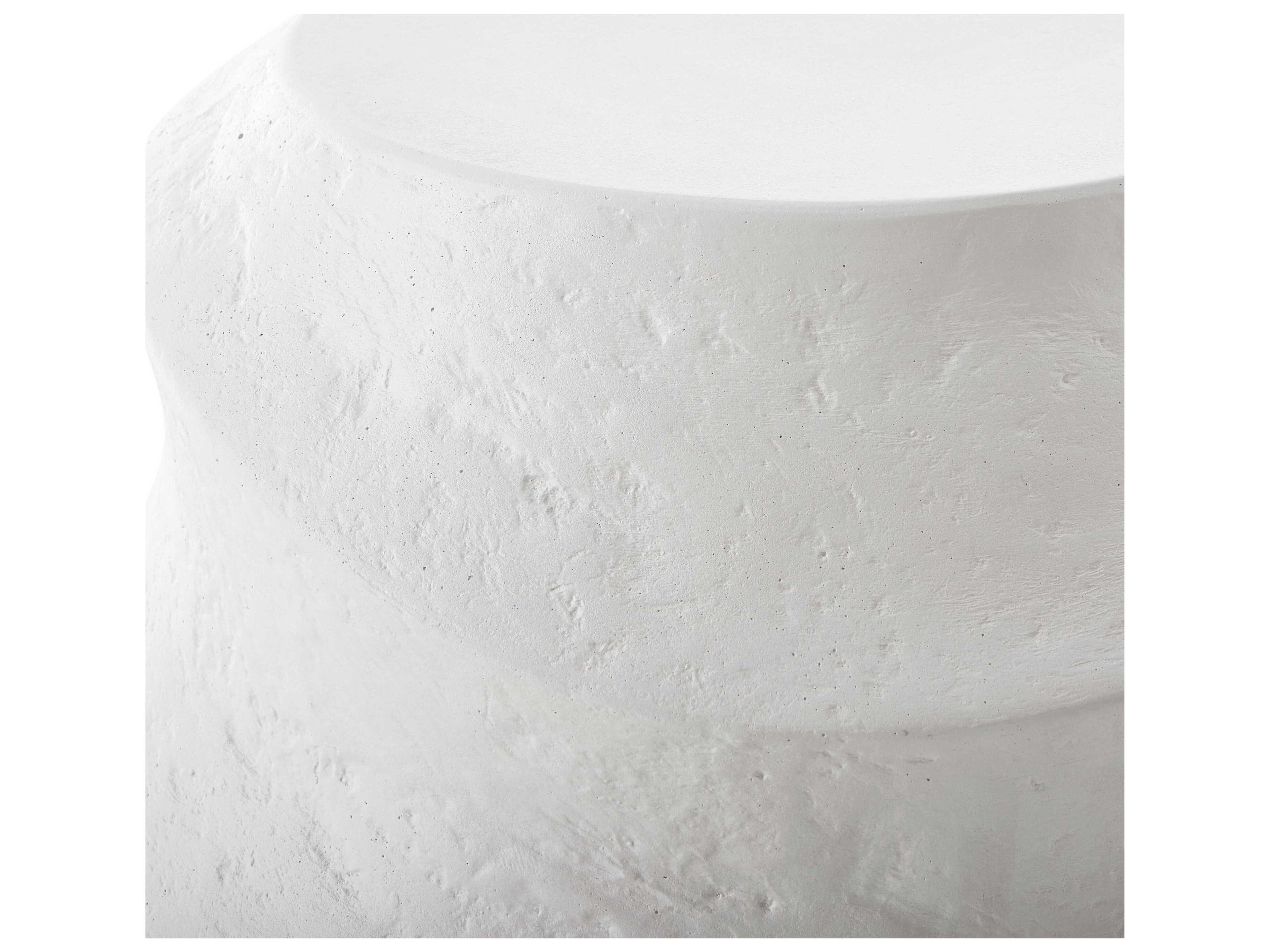 Uttermost Outdoor Winded White Concrete Round End Table