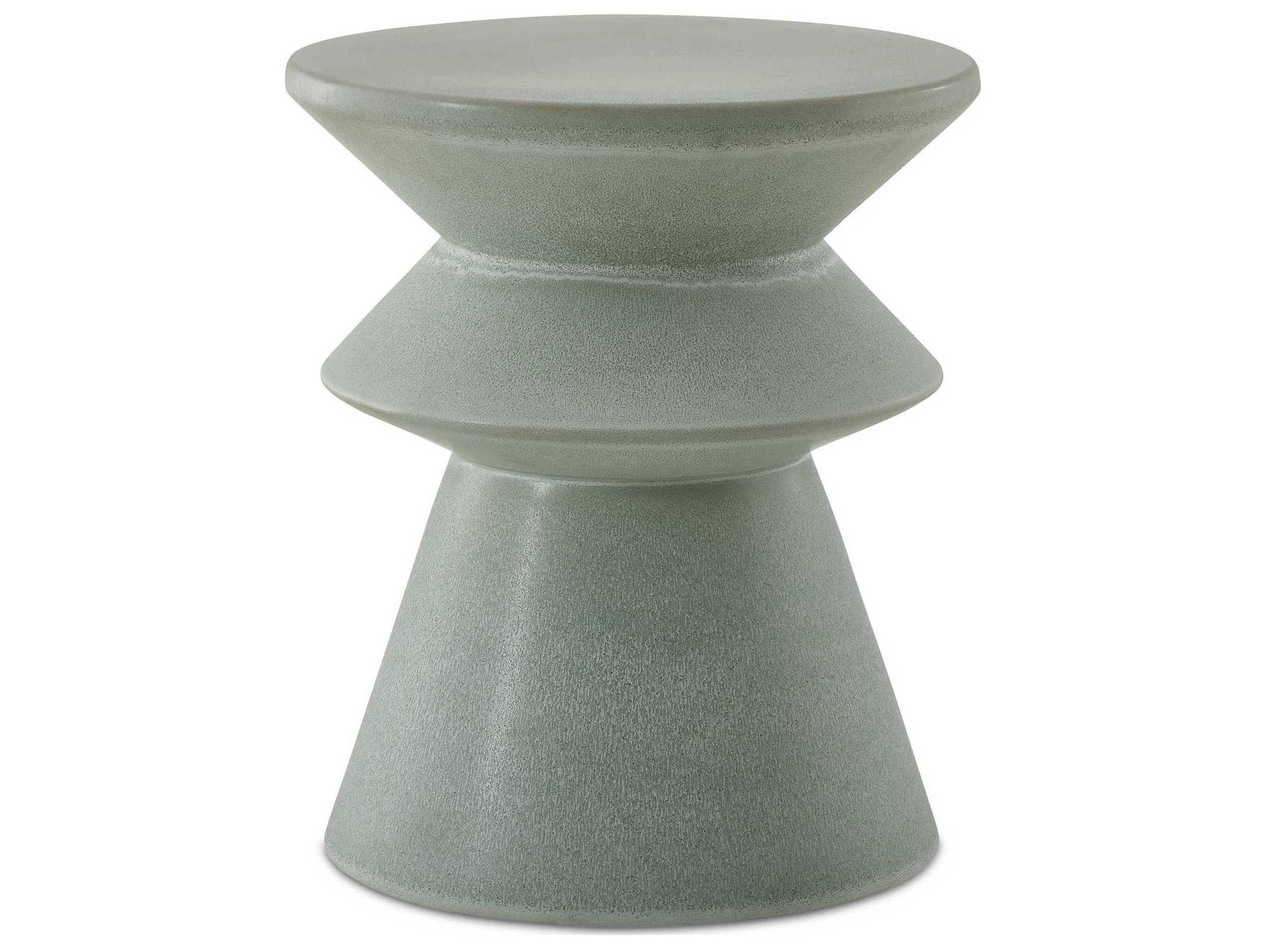 Uttermost Outdoor Imogene Light Seafoam Earthenware Concrete Counter Stool