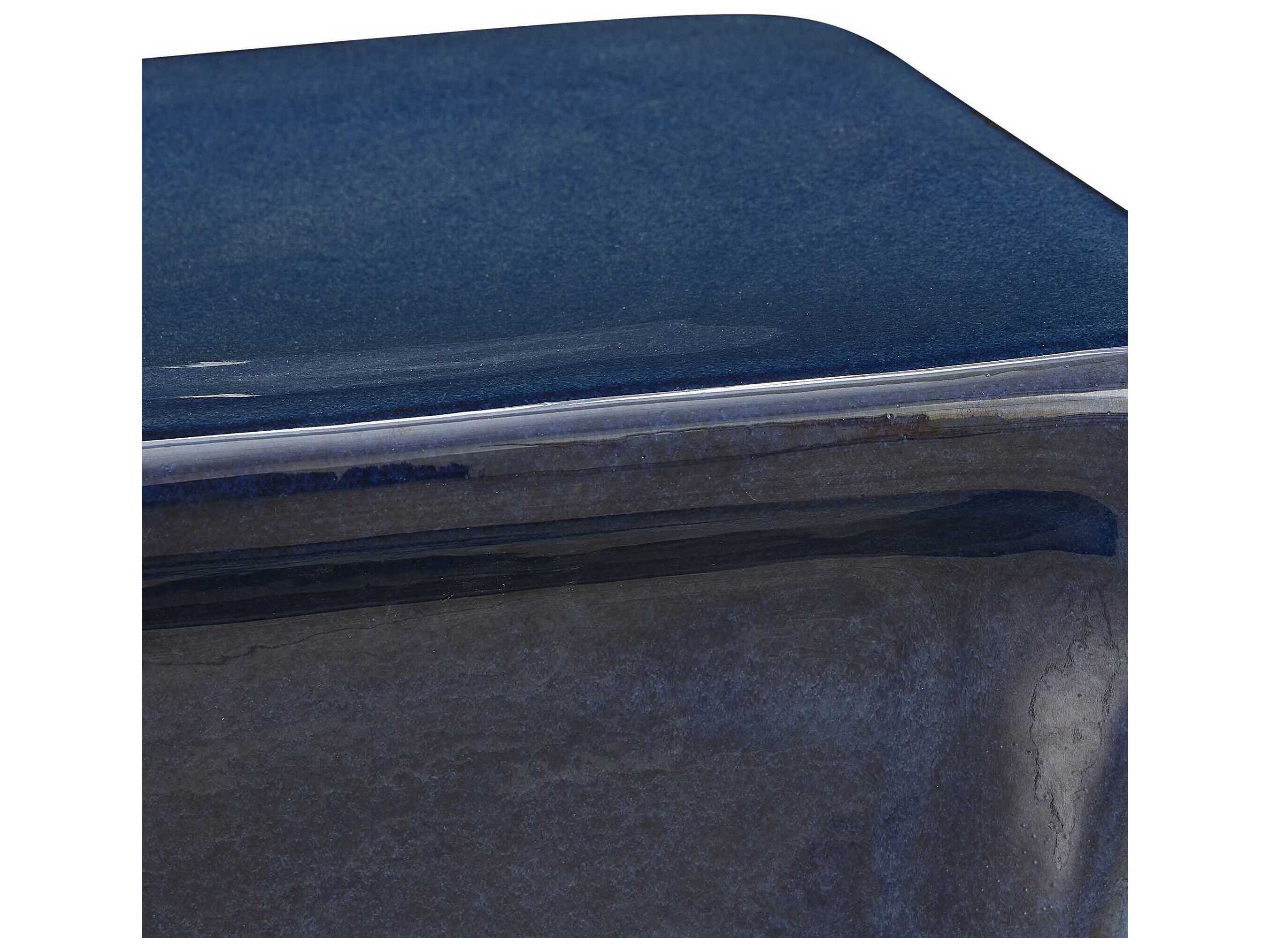 Uttermost Outdoor Kaz Deep Blue Earthenware Concrete Counter Stool