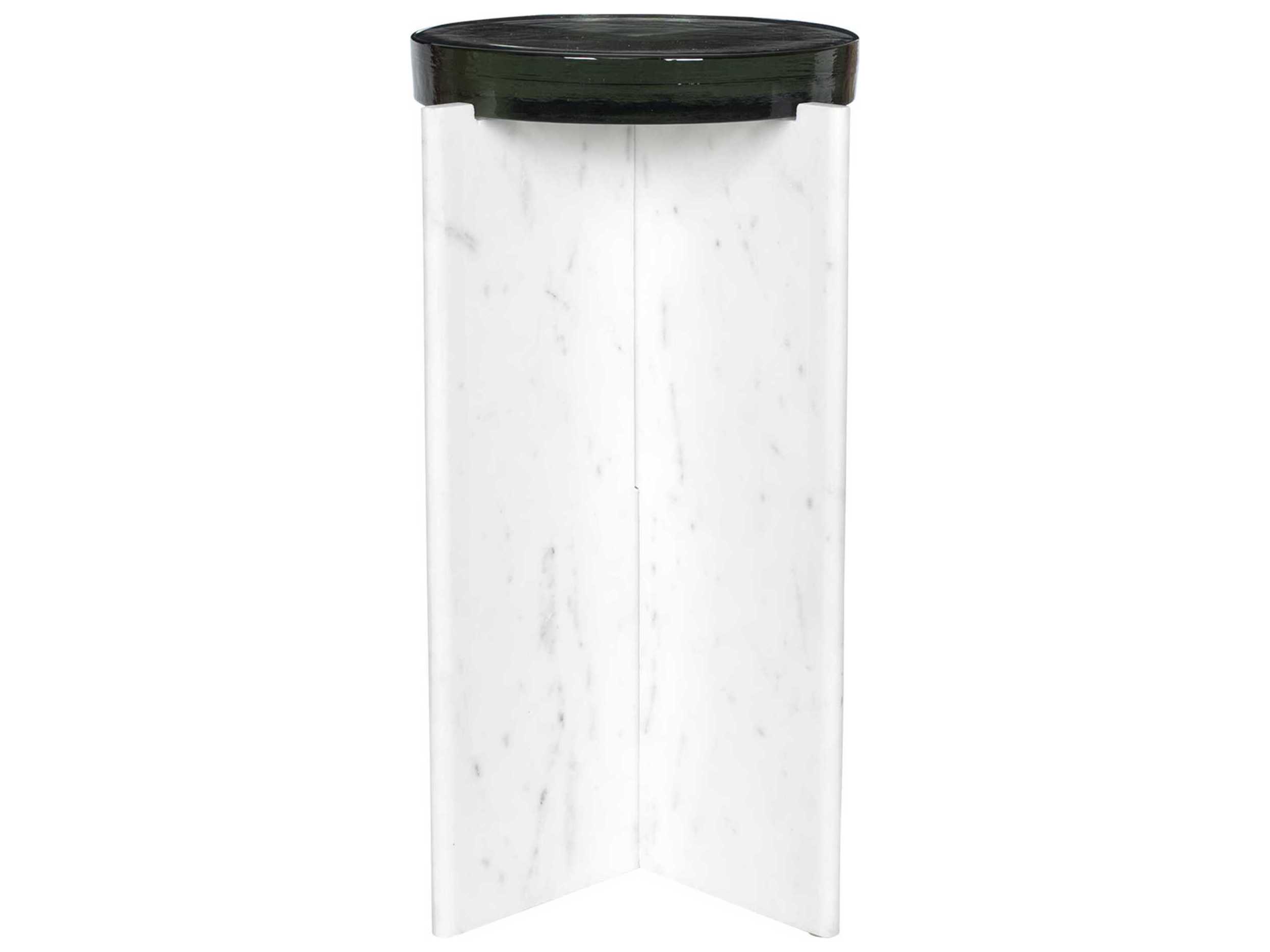 Uttermost Outdoor Olina White Stone Round End Table