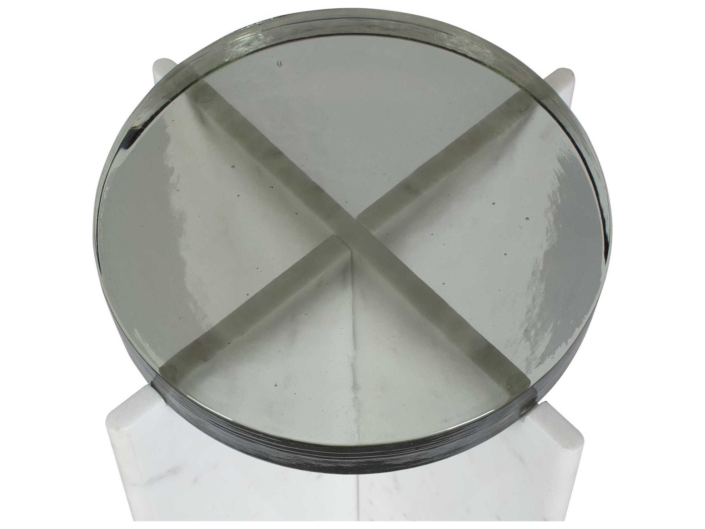 Uttermost Outdoor Olina White Stone Round End Table