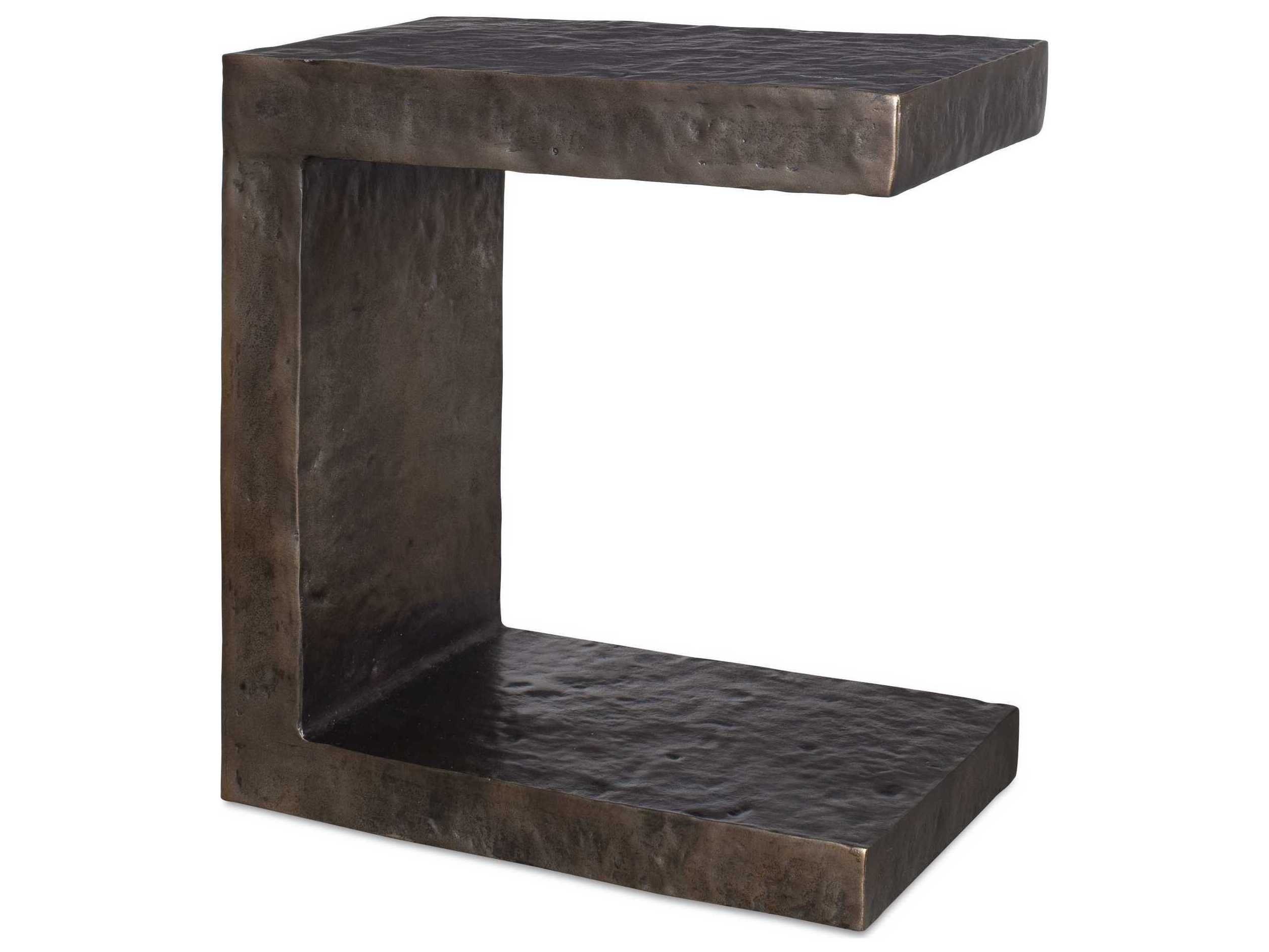 Uttermost Outdoor Obra Golden Dark Bronze Metal Rectangular End Table