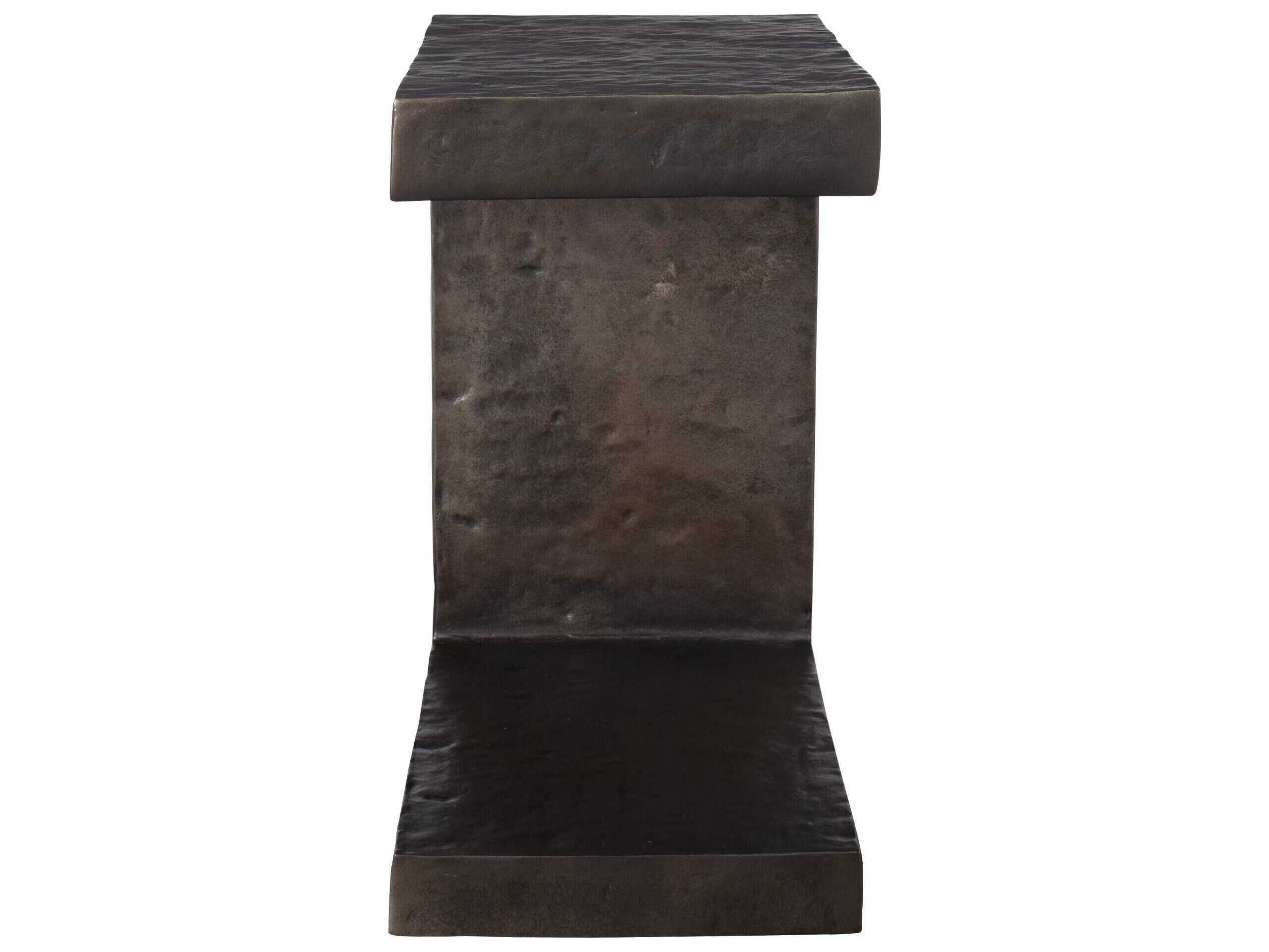 Uttermost Outdoor Obra Golden Dark Bronze Metal Rectangular End Table