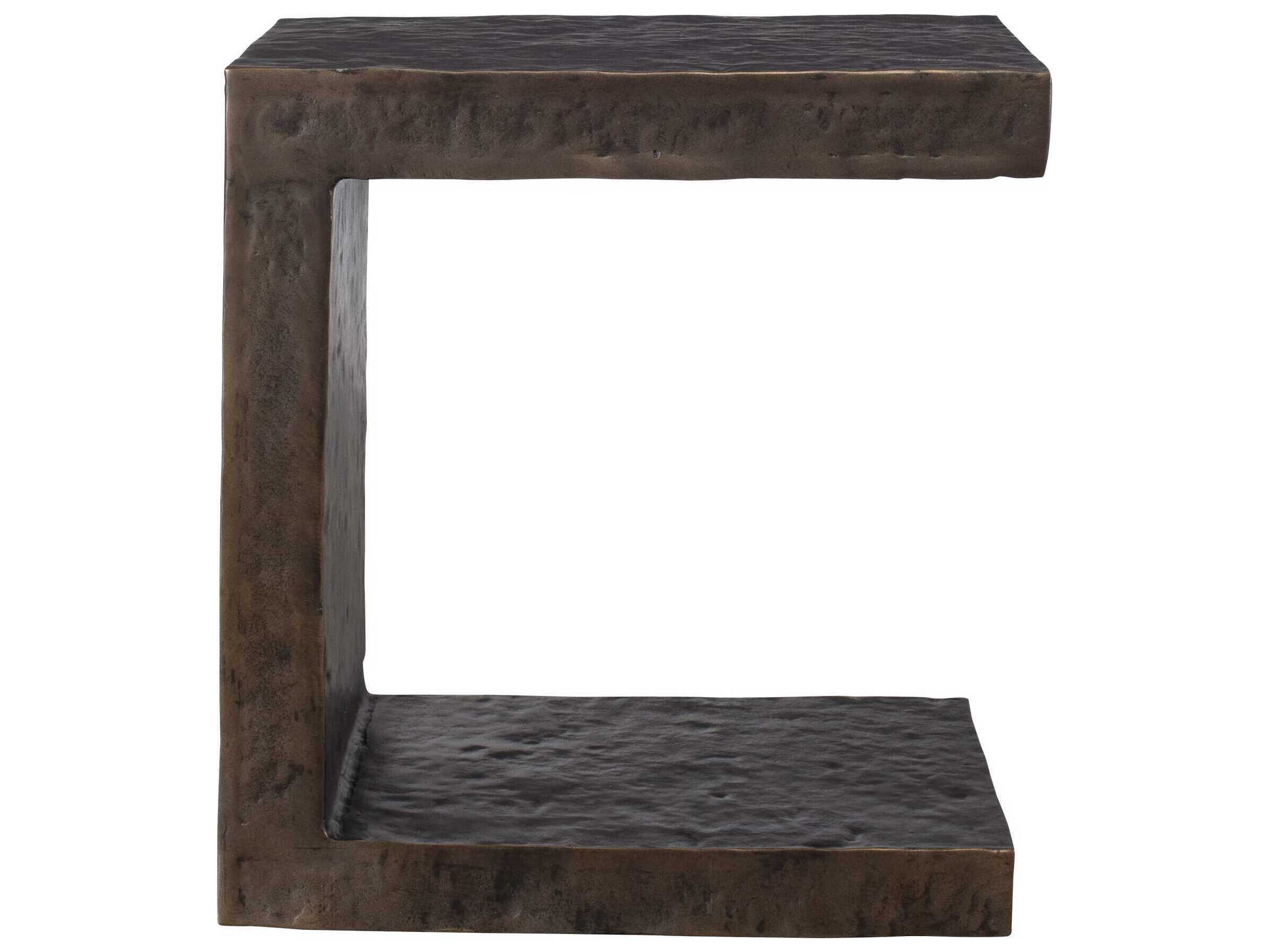 Uttermost Outdoor Obra Golden Dark Bronze Metal Rectangular End Table