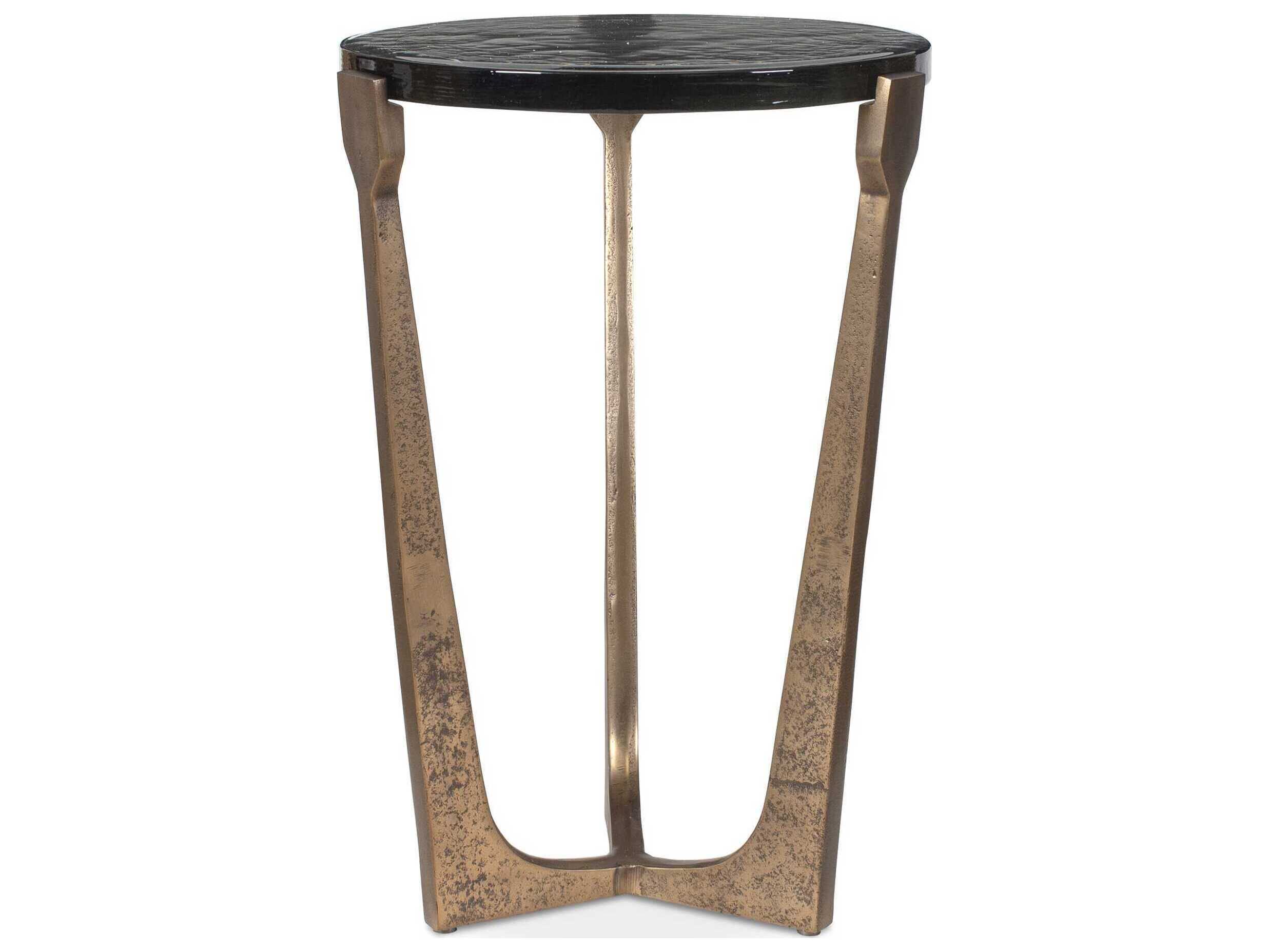 Uttermost Outdoor Bohdi Antique Brass Metal Round End Table