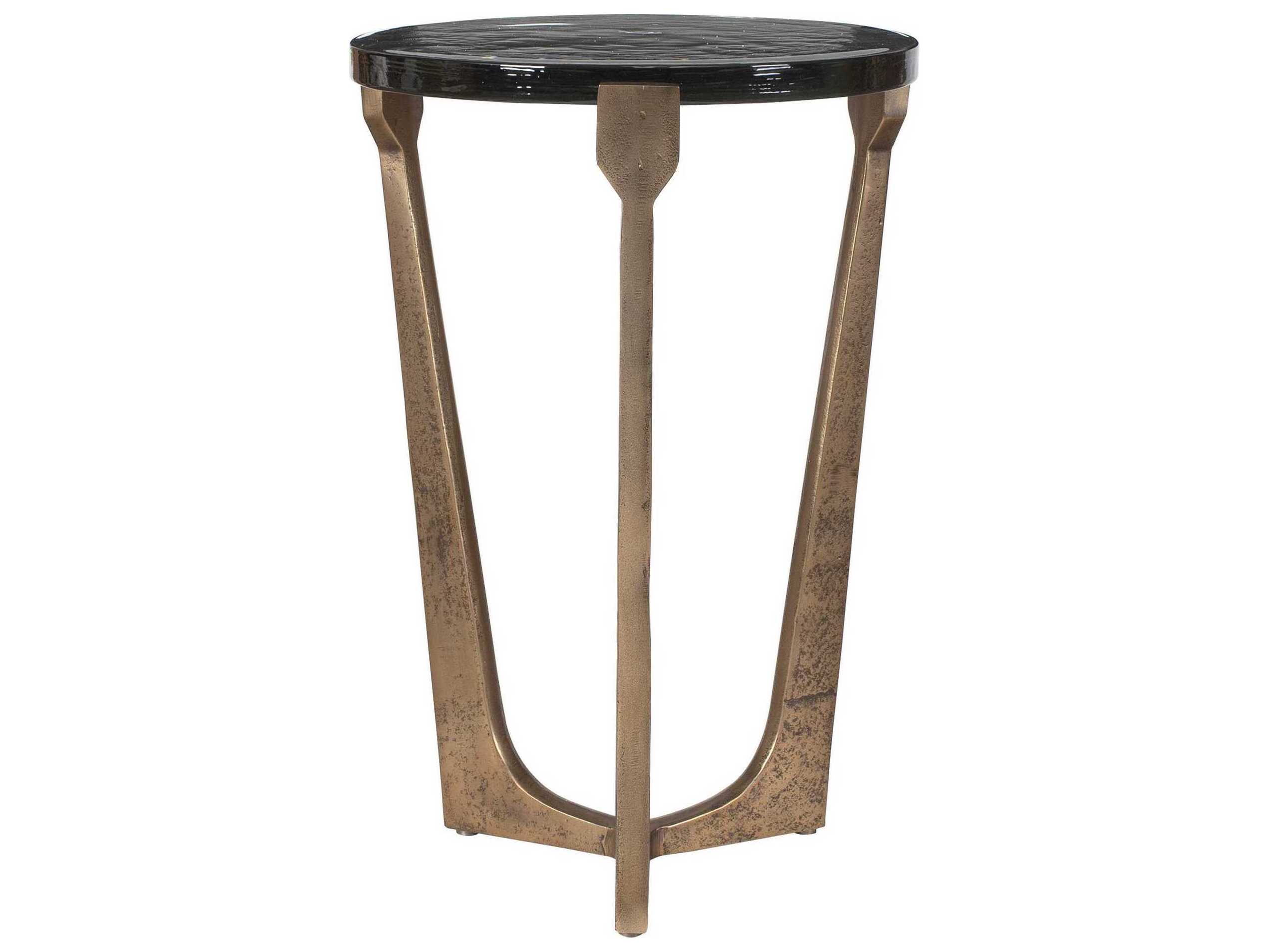 Uttermost Outdoor Bohdi Antique Brass Metal Round End Table