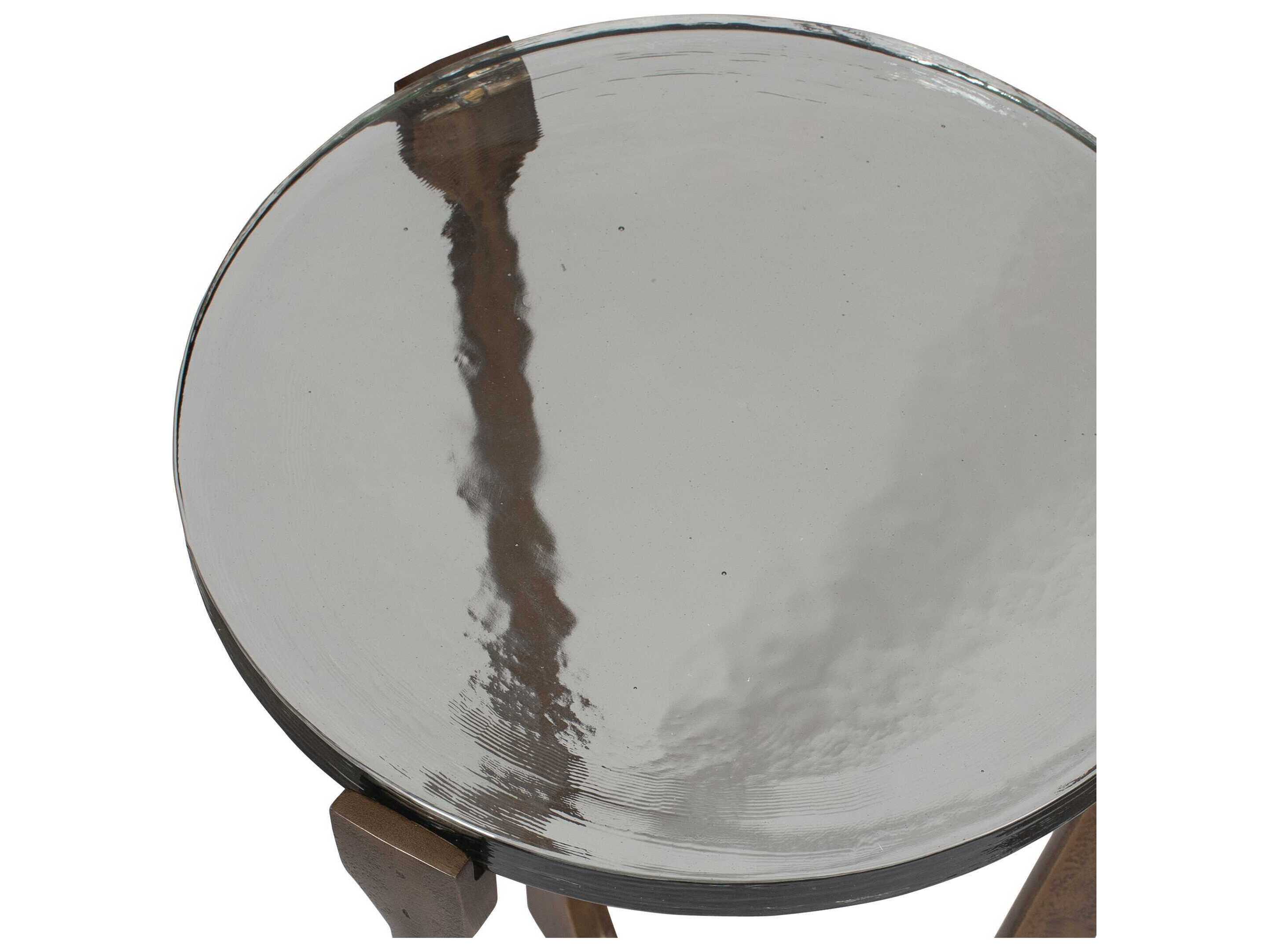 Uttermost Outdoor Bohdi Antique Brass Metal Round End Table