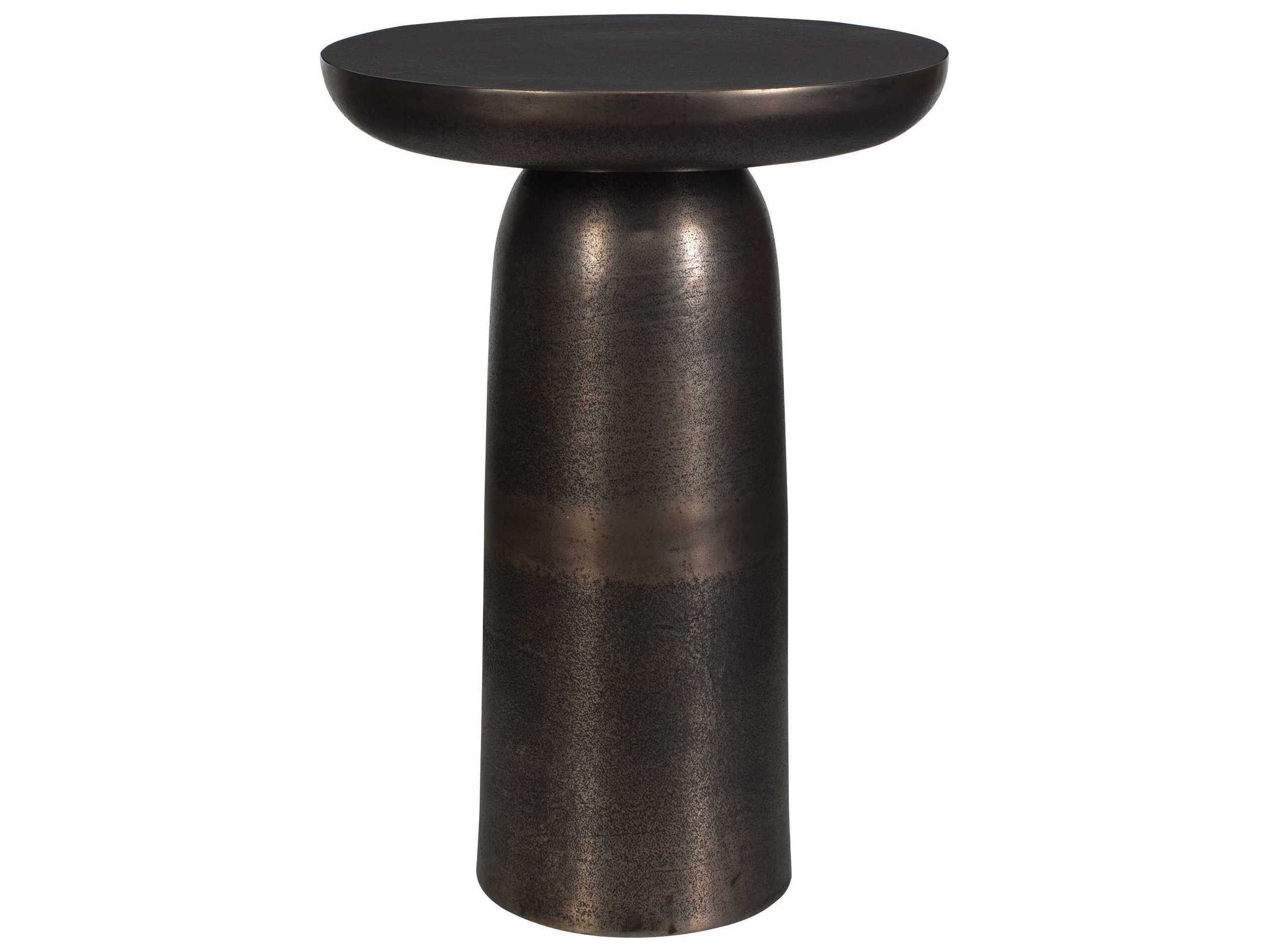 Uttermost Outdoor Joppa Golden Dark Bronze Metal Round End Table