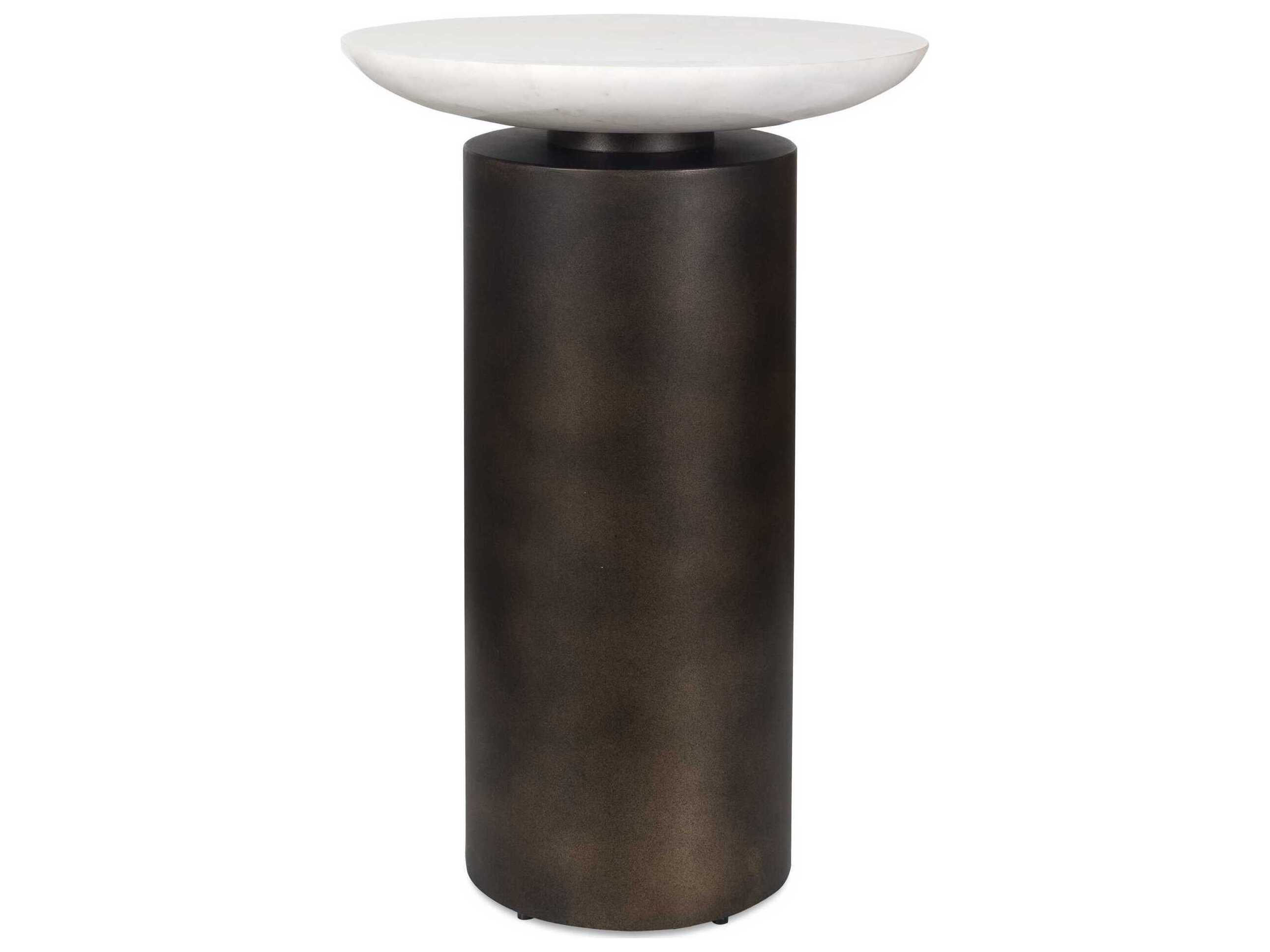 Uttermost Outdoor Olso Dark Bronze White Metal Round End Table