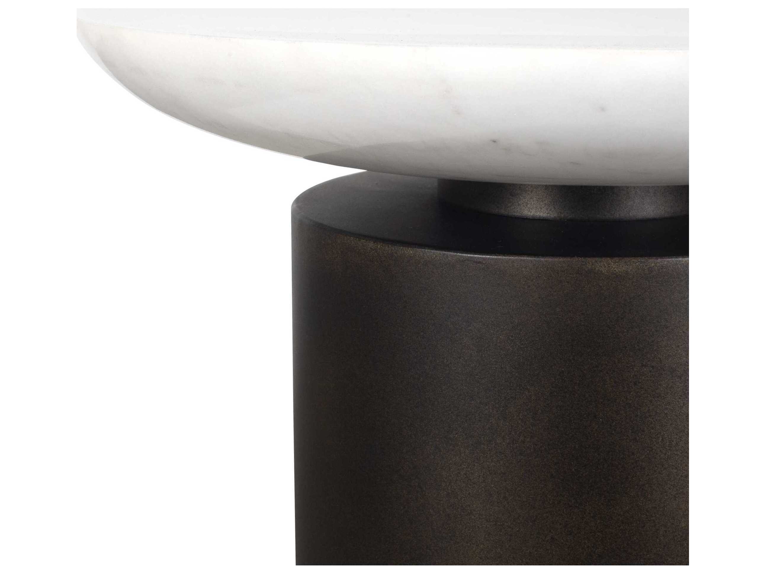Uttermost Outdoor Olso Dark Bronze White Metal Round End Table