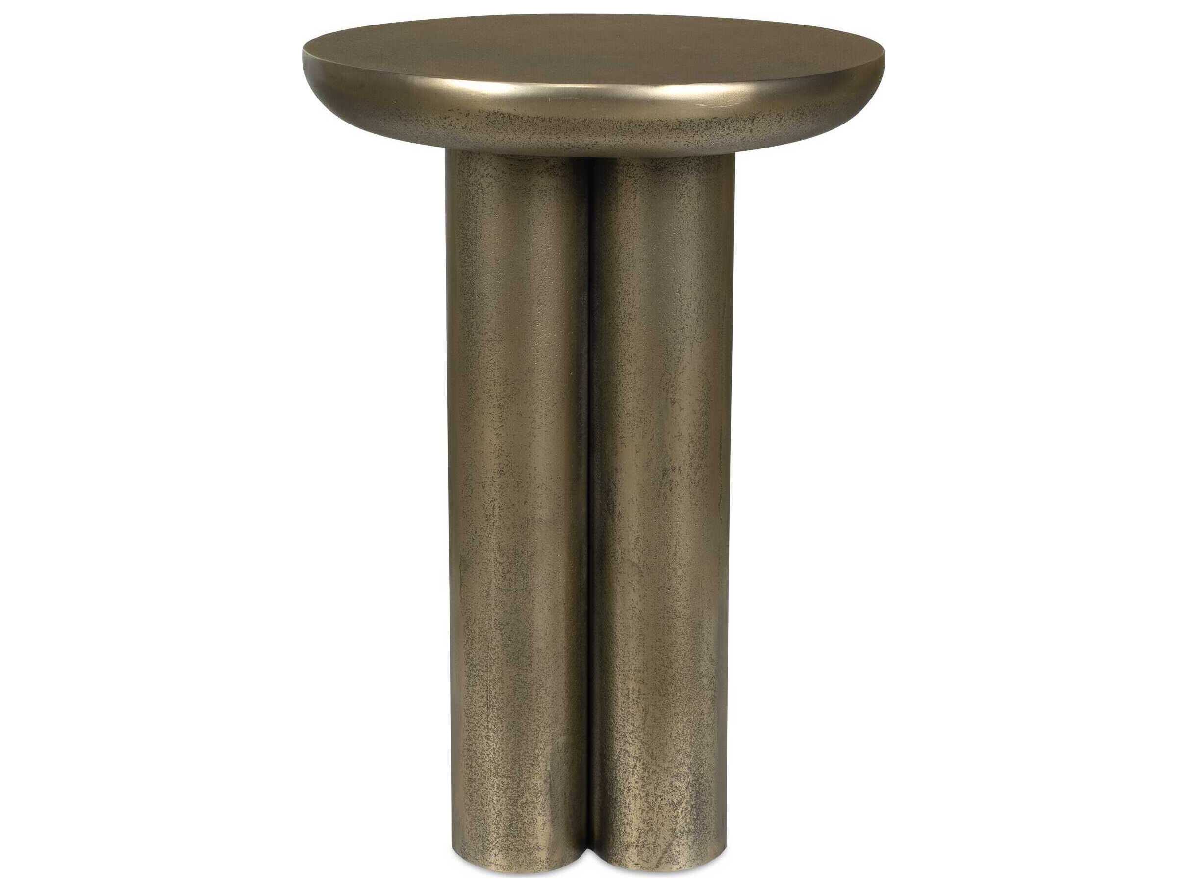 Uttermost Outdoor Thorp Antique Brass Metal Round End Table