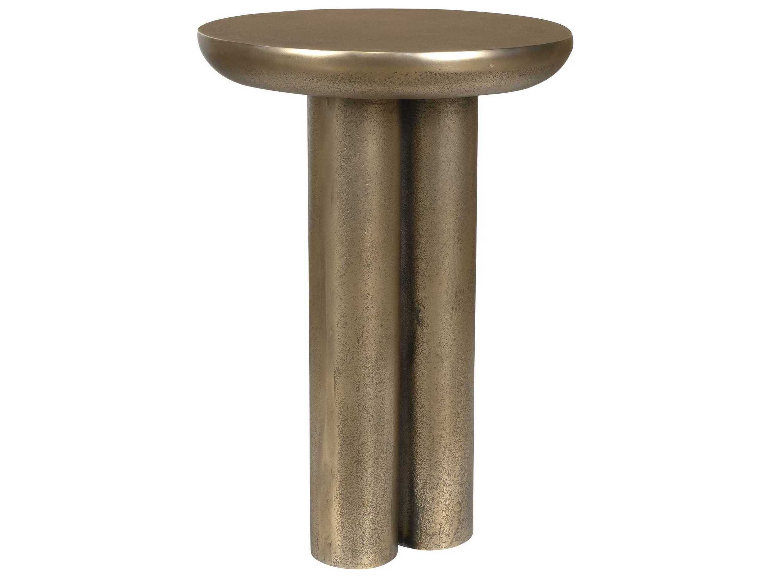 Uttermost Outdoor Thorp Antique Brass Metal Round End Table