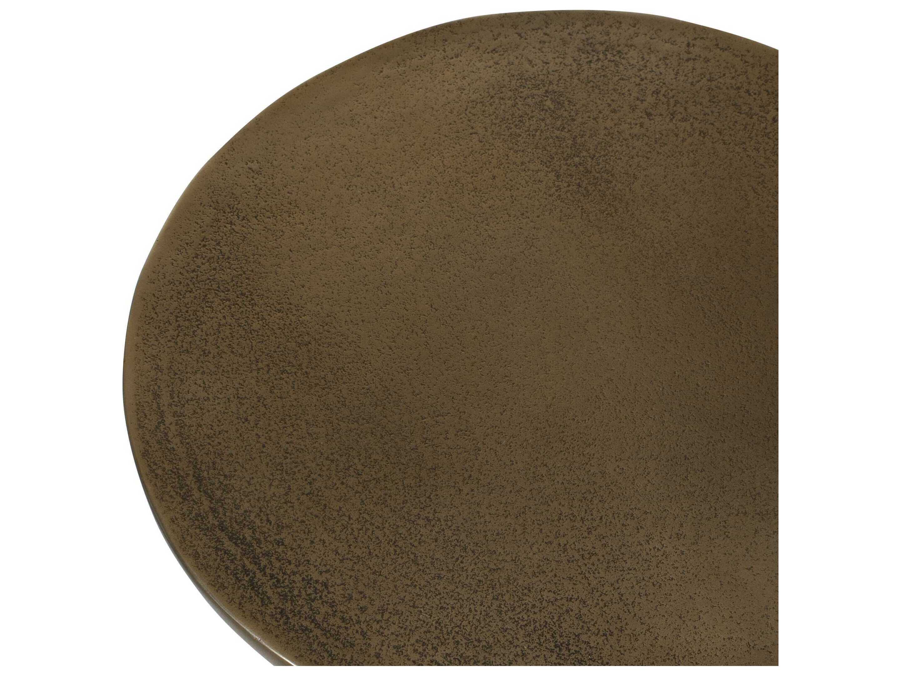 Uttermost Outdoor Thorp Antique Brass Metal Round End Table