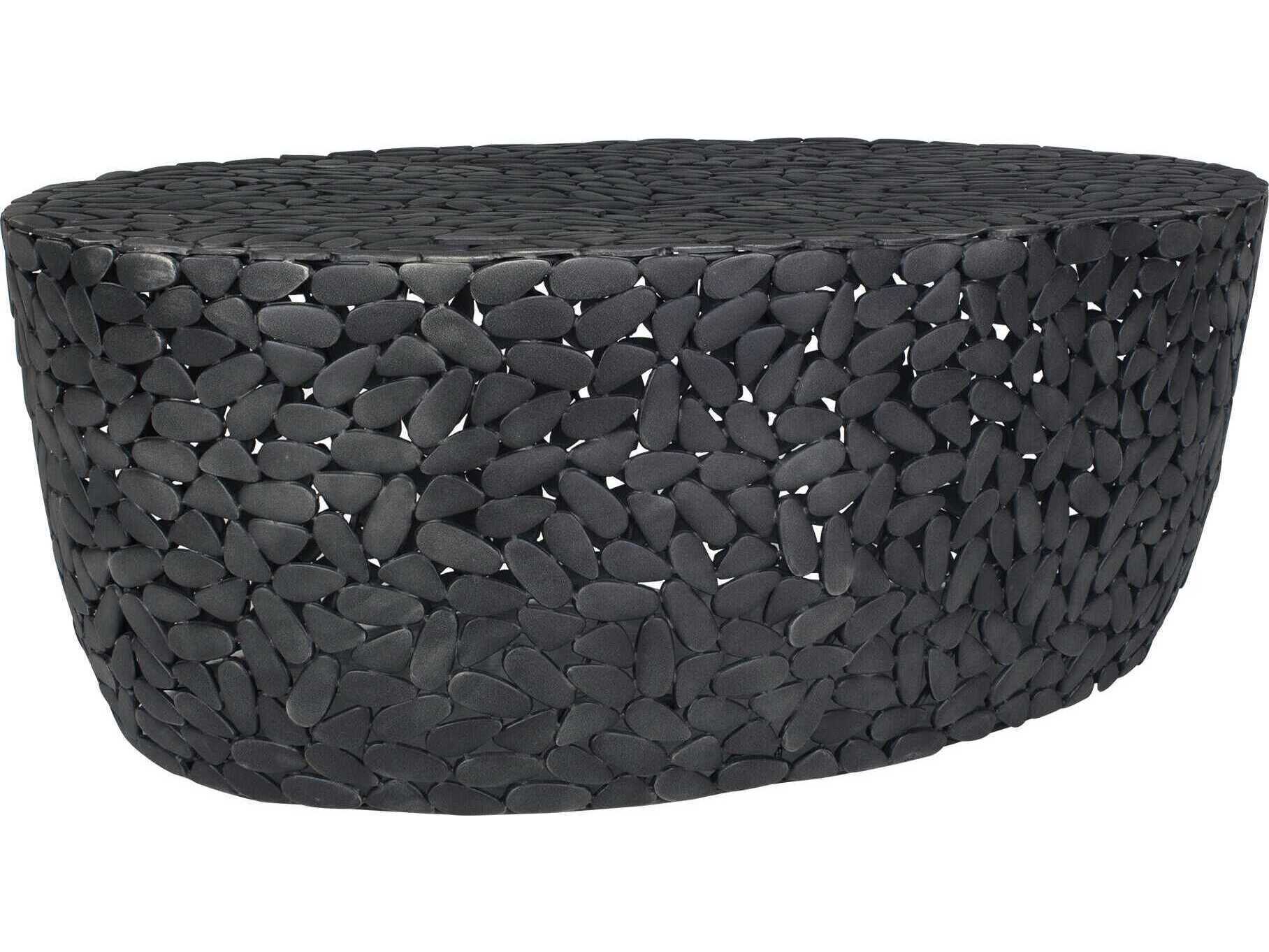 Uttermost Outdoor Rivington Black Aluminum Oval Coffee Table