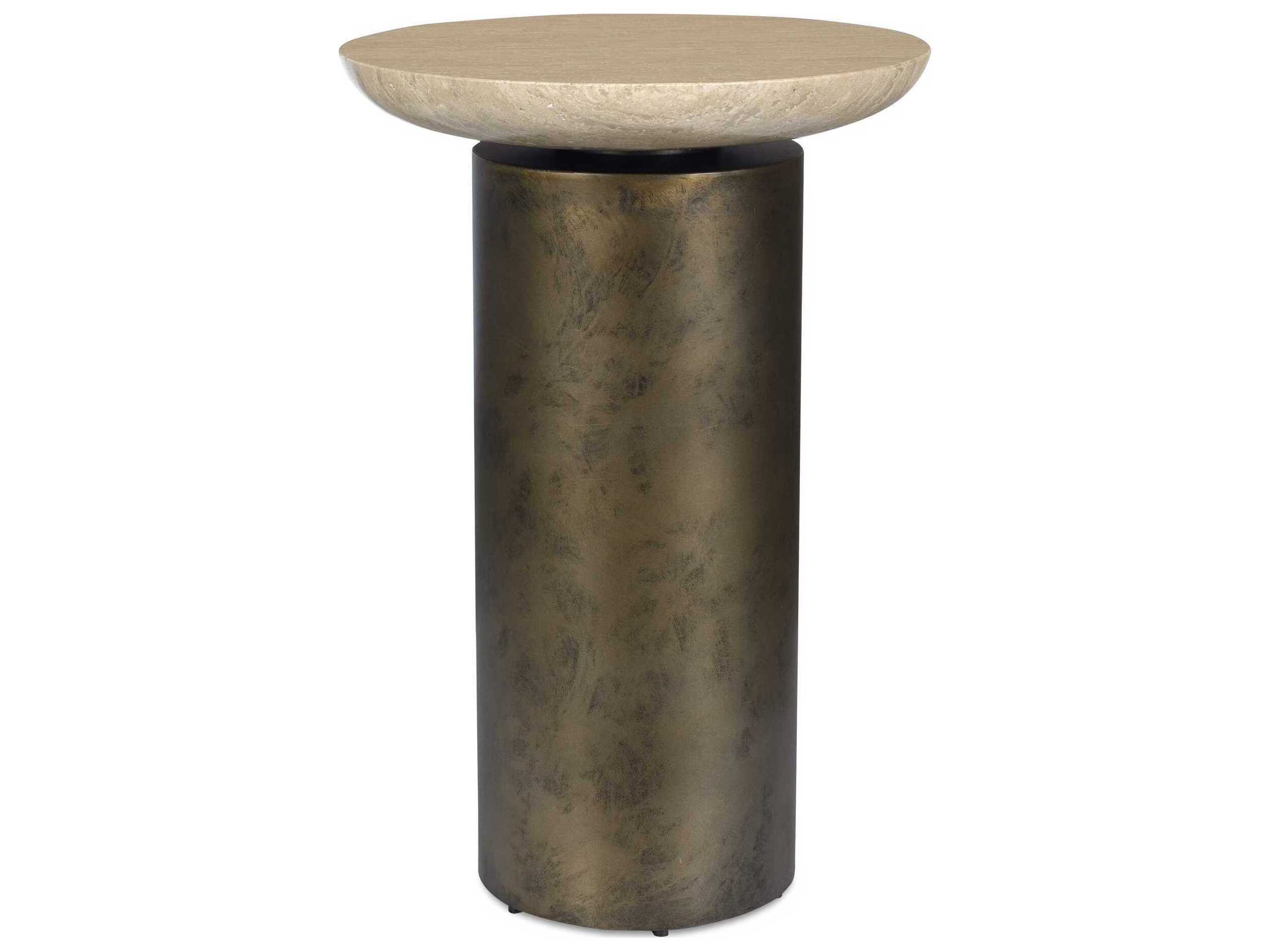 Uttermost Outdoor Oslo Antique Brass Metal Round End Table