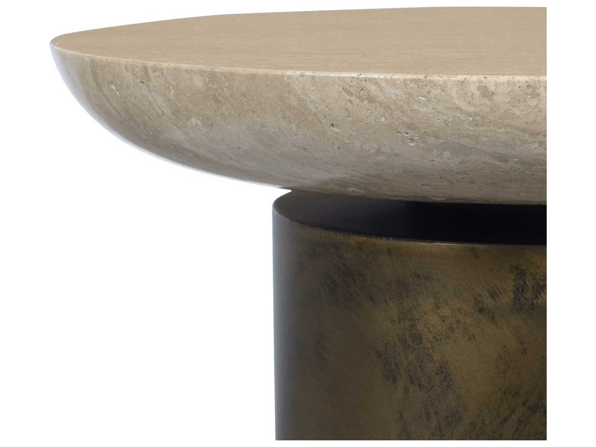 Uttermost Outdoor Oslo Antique Brass Metal Round End Table