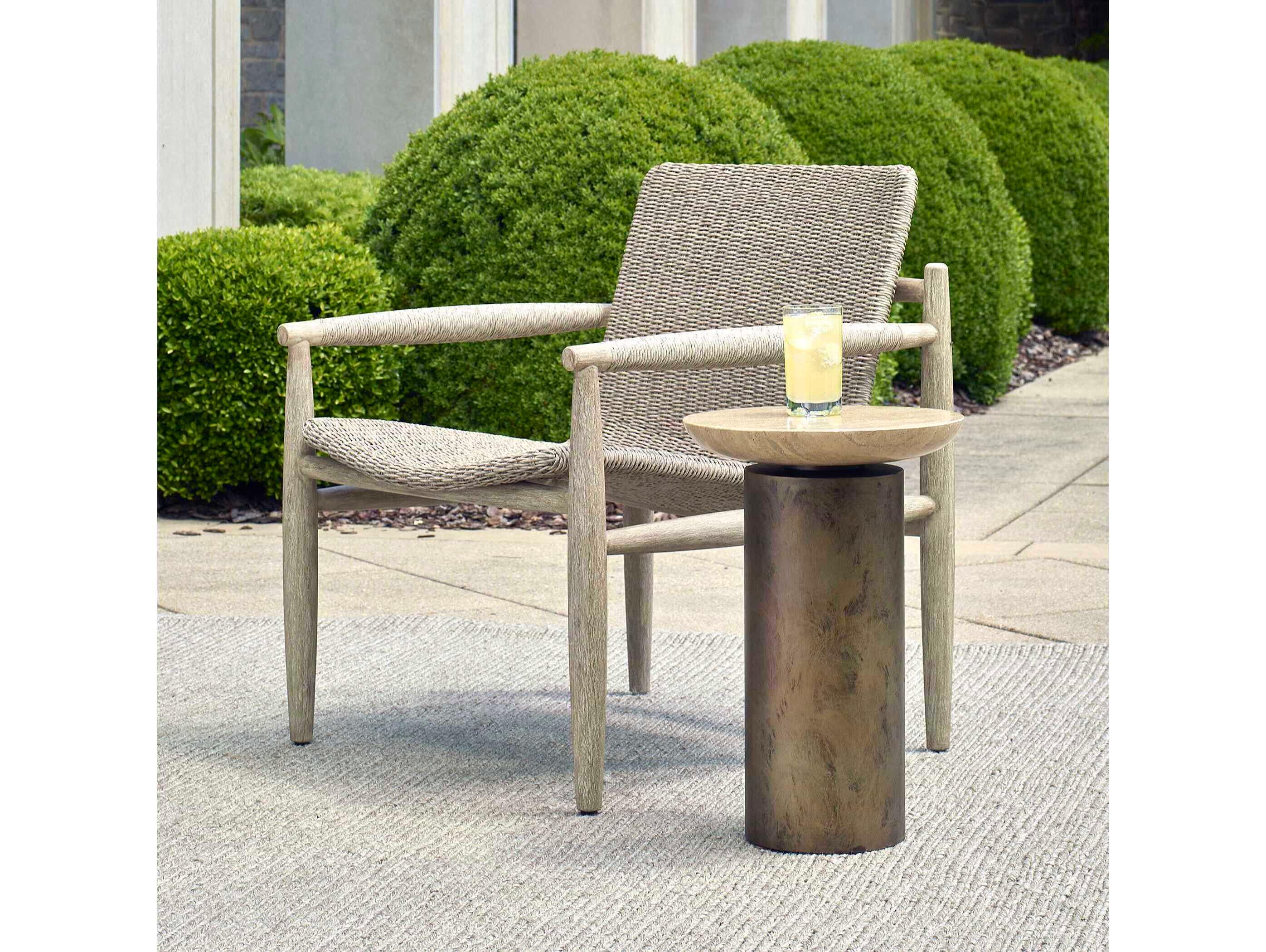 Uttermost Outdoor Oslo Antique Brass Metal Round End Table