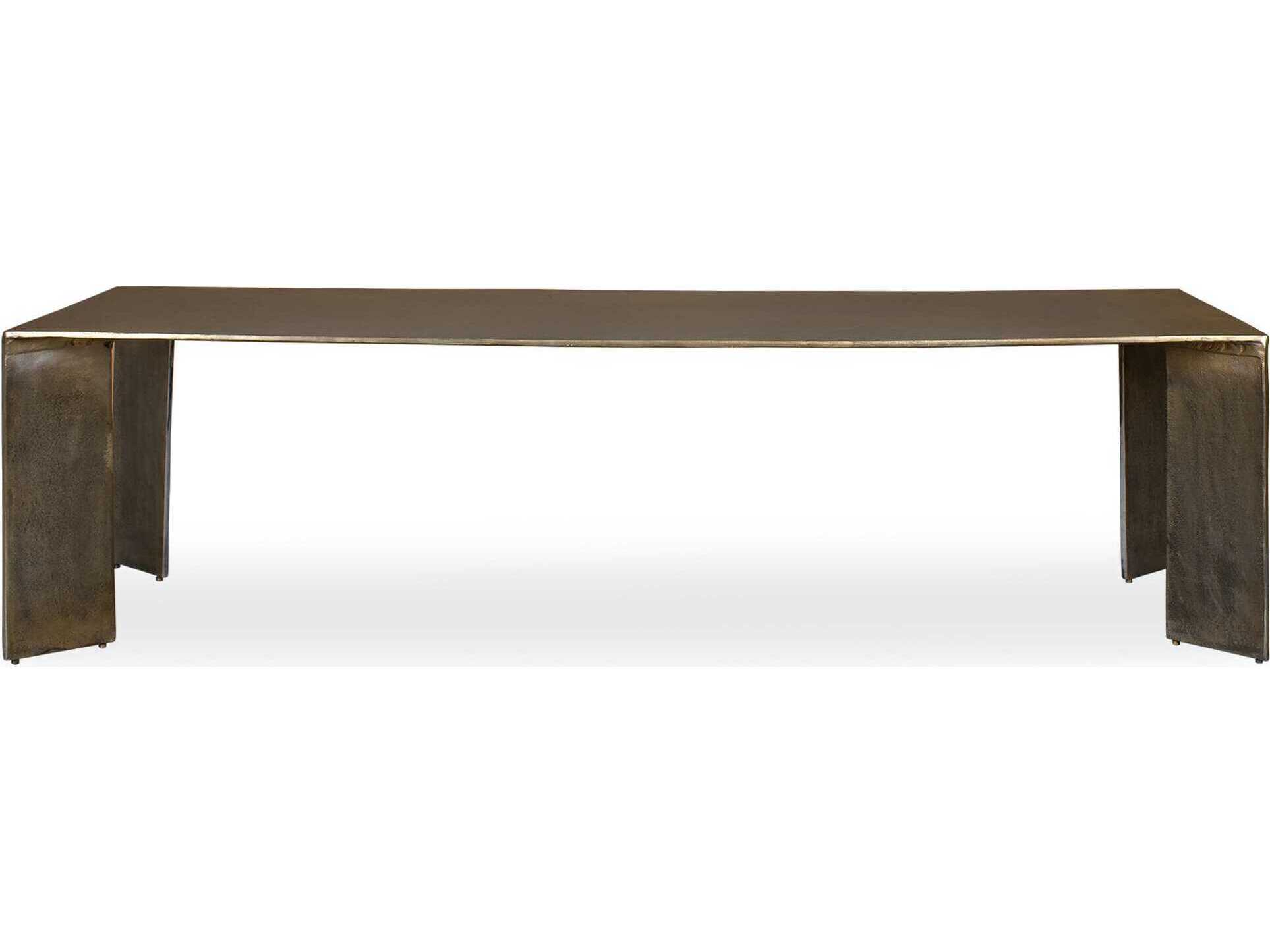 Uttermost Outdoor Reade Antique Brass Aluminum Rectangular Coffee Table