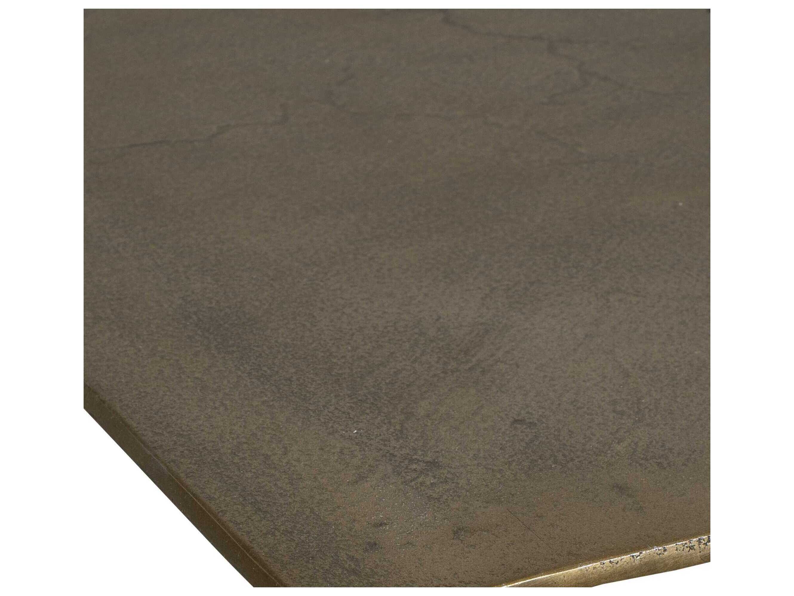 Uttermost Outdoor Reade Antique Brass Aluminum Rectangular Coffee Table