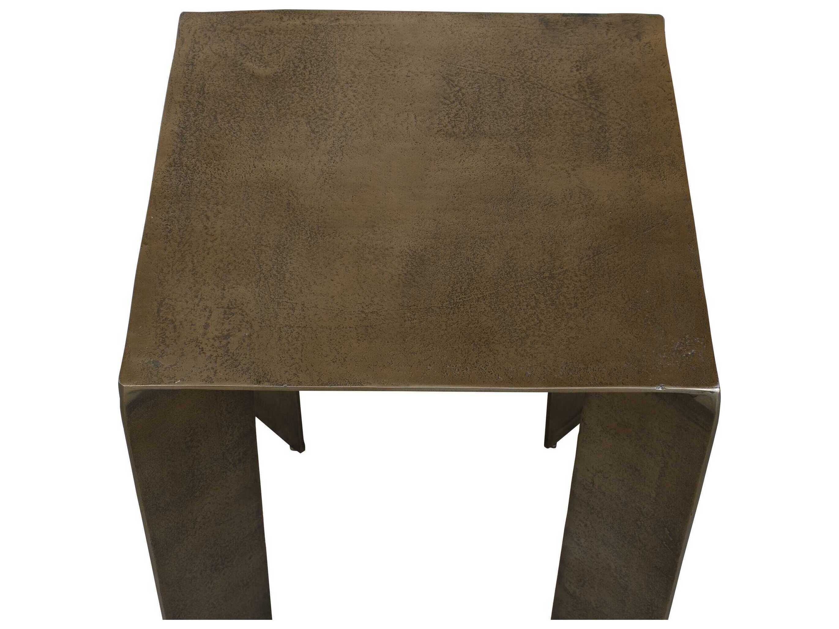 Uttermost Outdoor Reade Antique Brass Aluminum Square End Table