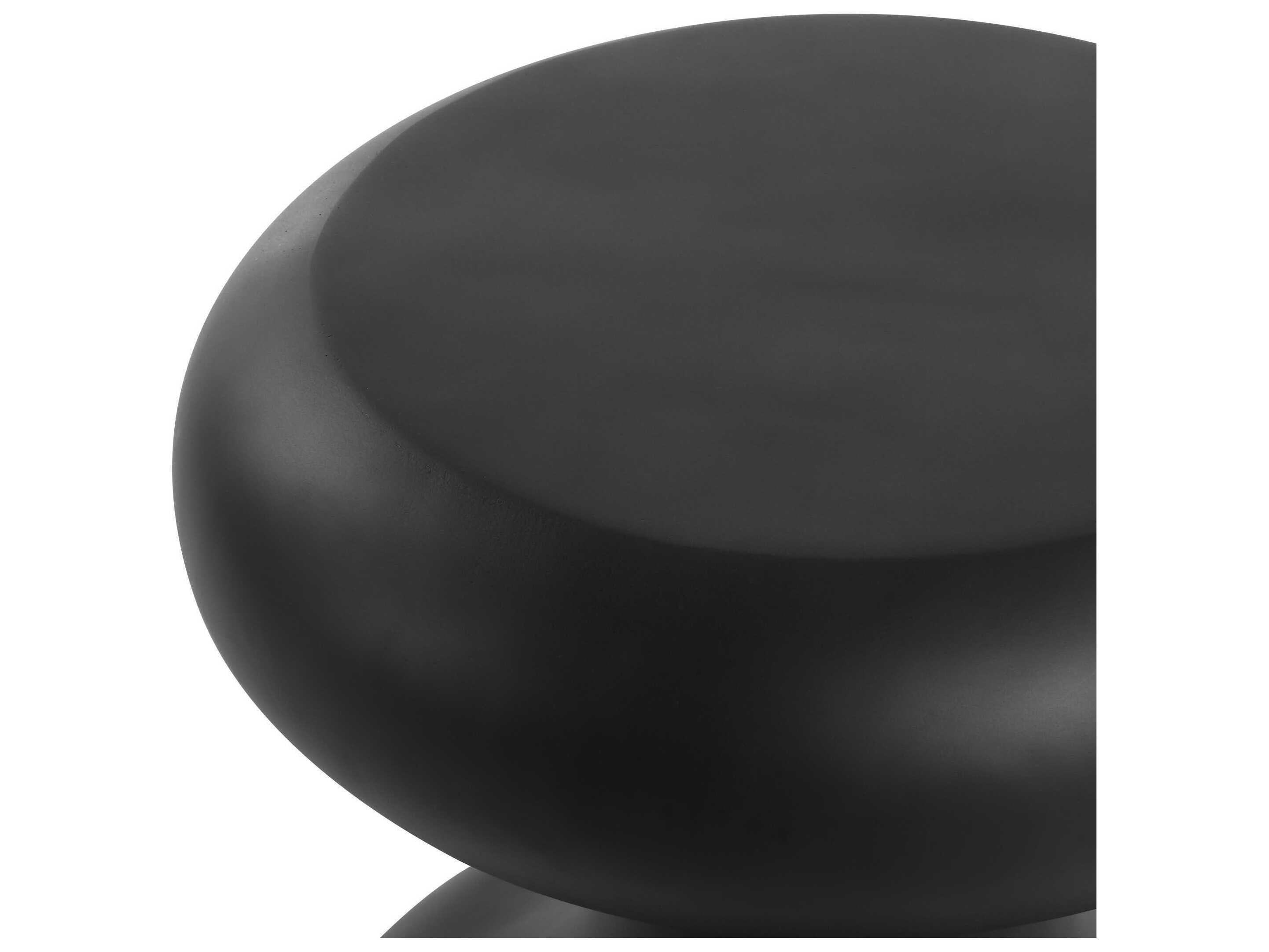 Uttermost Outdoor Robles Matte Black Resin Round End Table