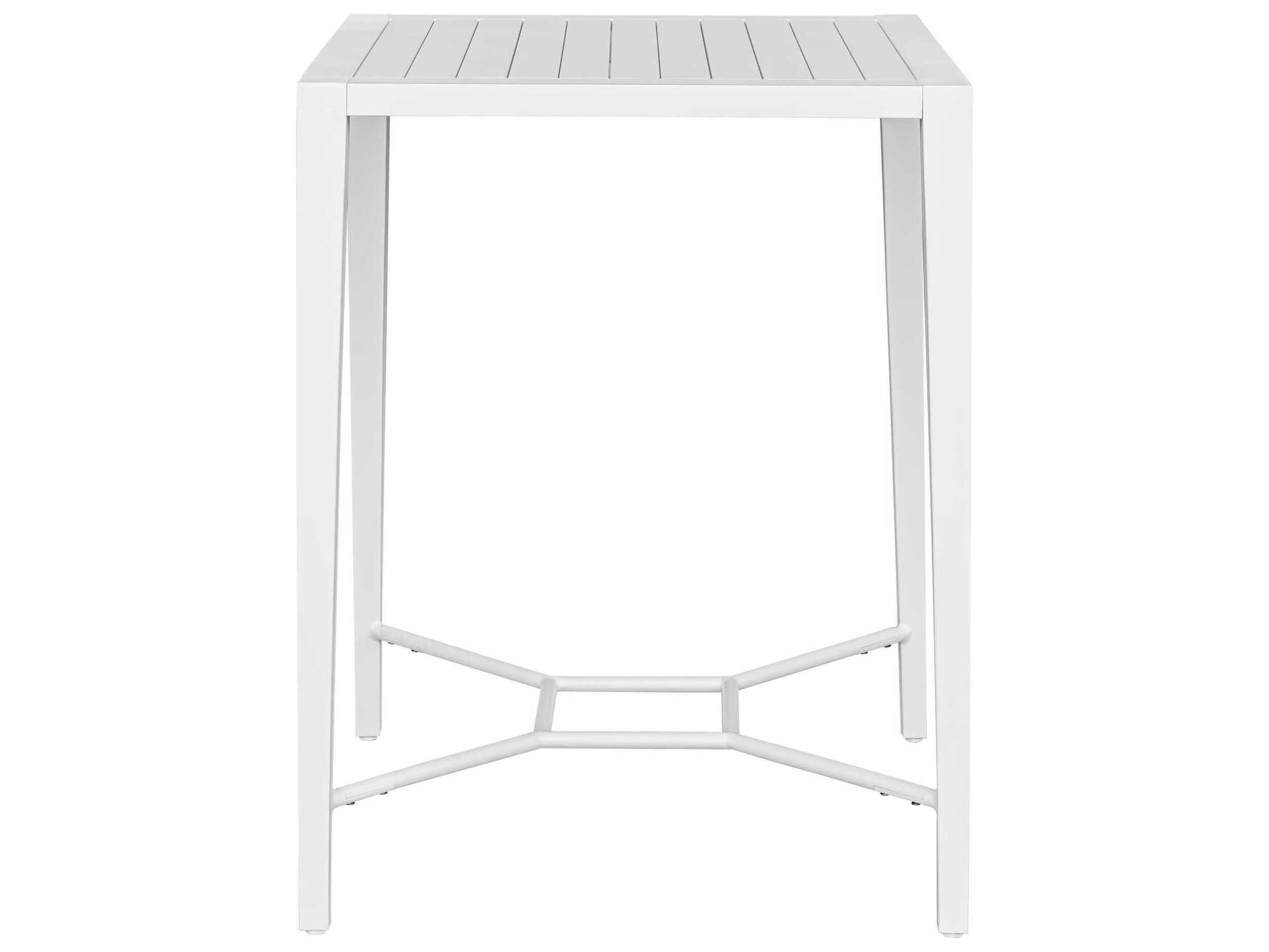 Uttermost Outdoor Montellano Crisp White Aluminum Rectangular Bar Table