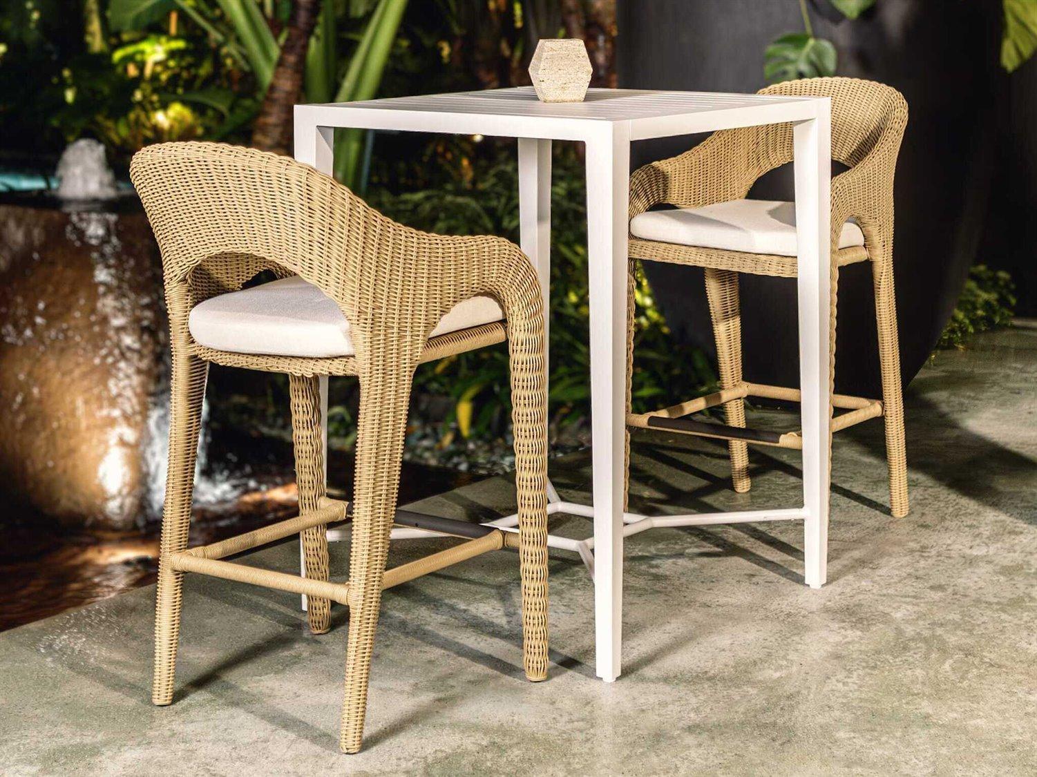 Uttermost Outdoor Montellano Crisp White Aluminum Rectangular Bar Table