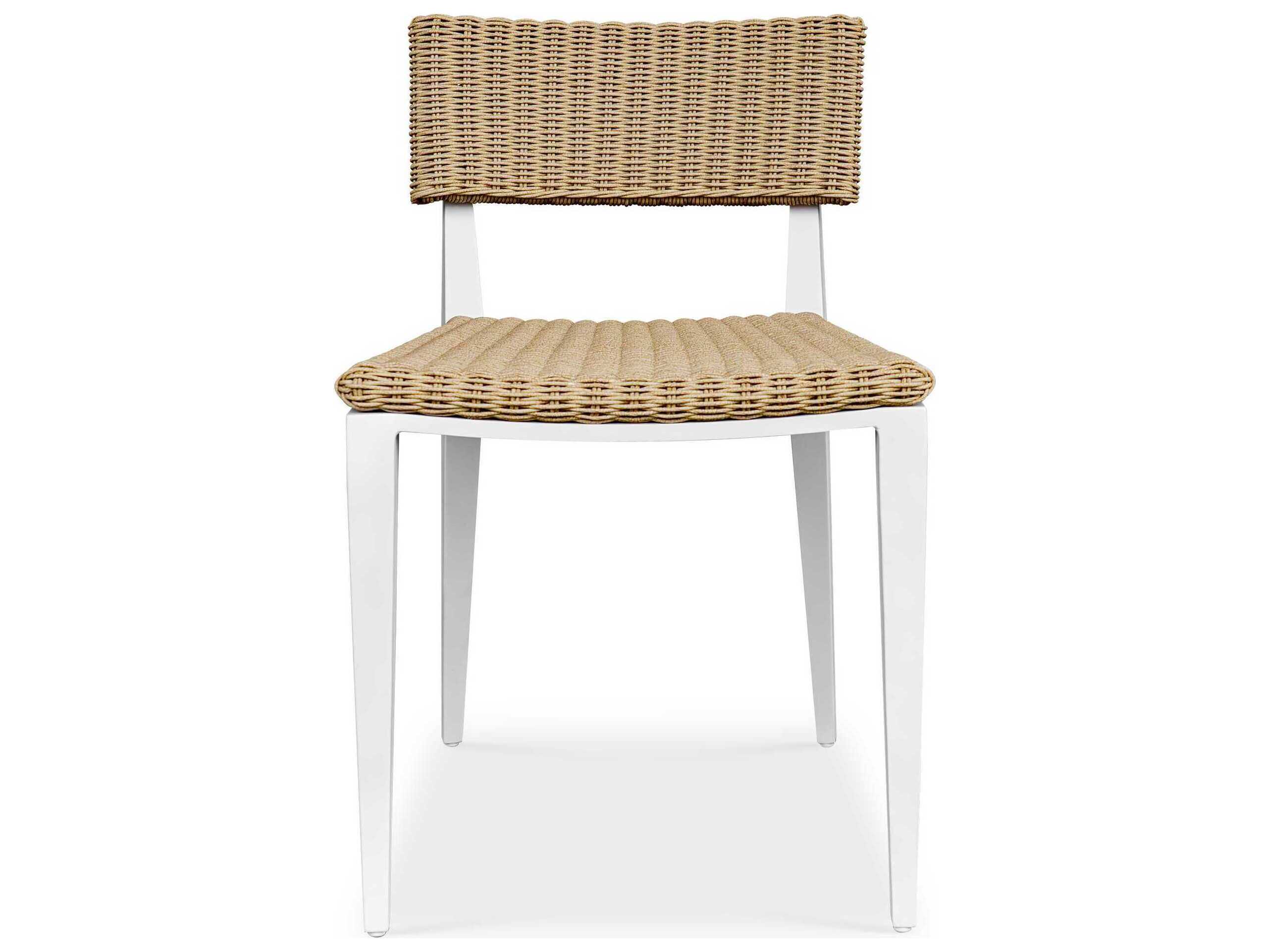 Uttermost Outdoor Calbas Crisp White Aluminum Wicker Dining Chair