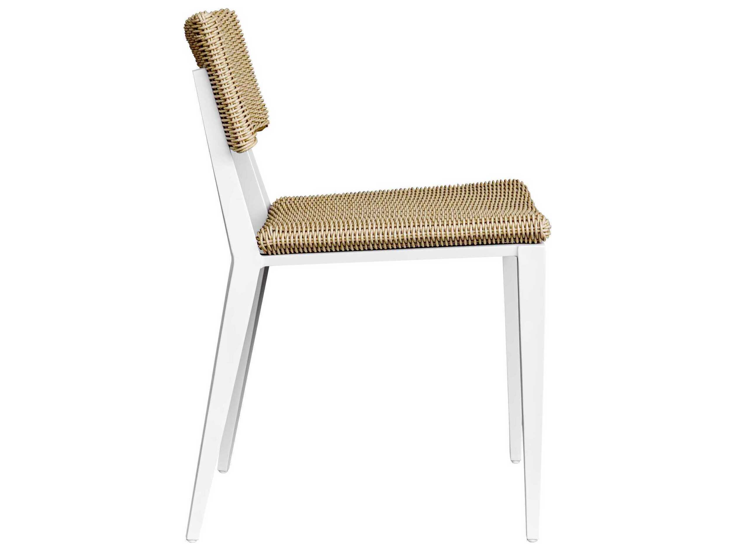 Uttermost Outdoor Calbas Crisp White Aluminum Wicker Dining Chair