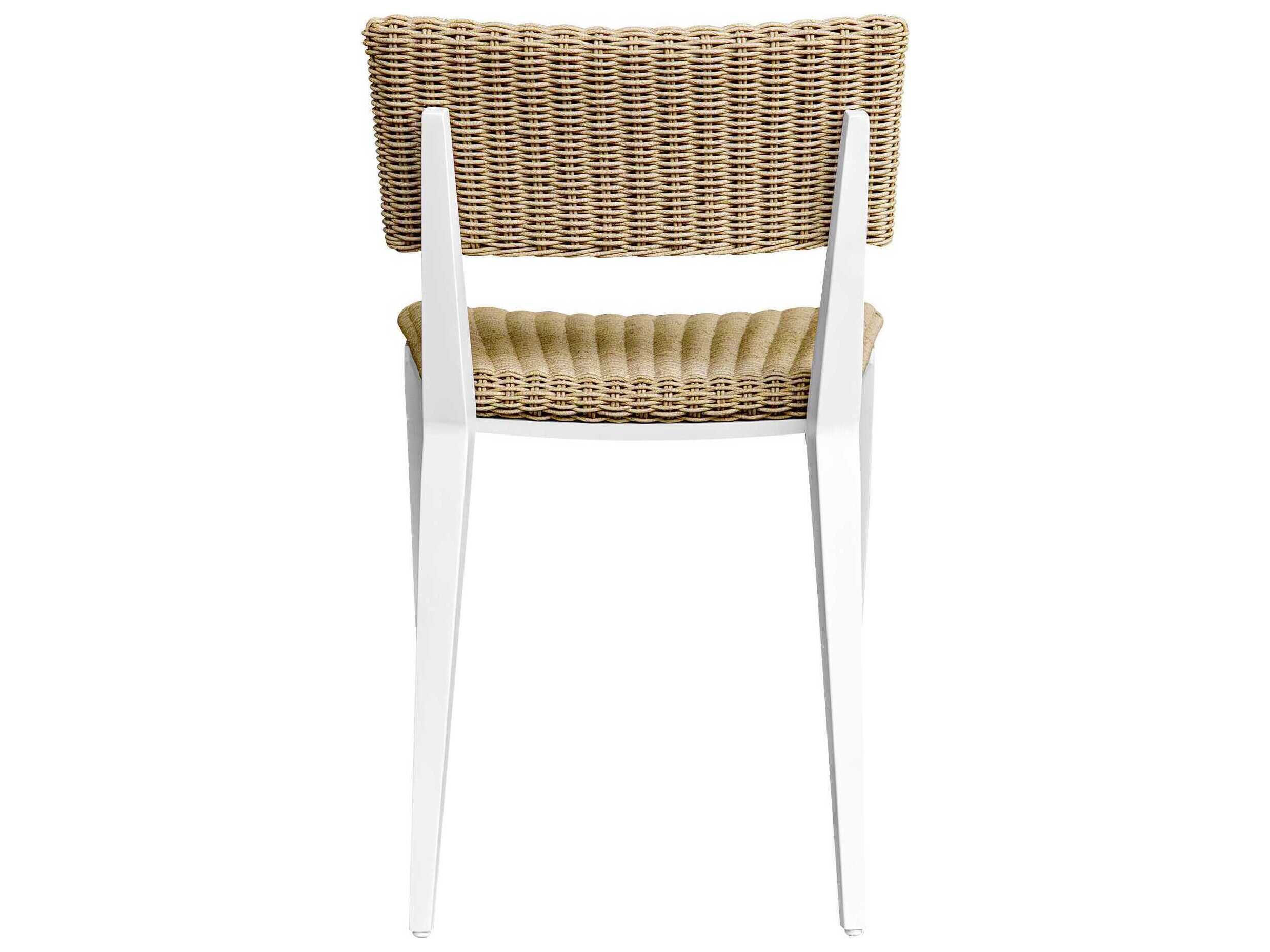Uttermost Outdoor Calbas Crisp White Aluminum Wicker Dining Chair