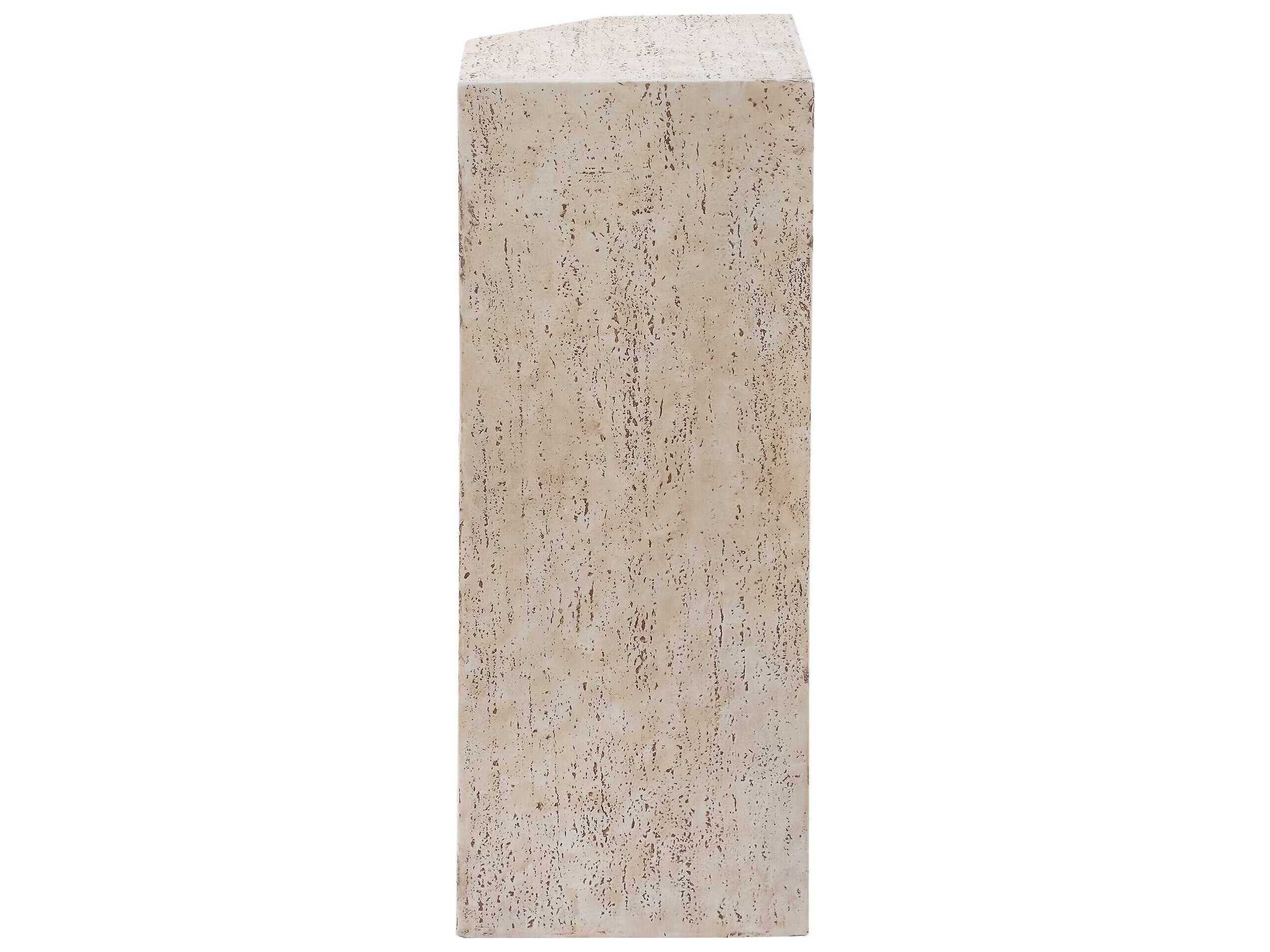Uttermost Outdoor Leroy Brown White Concrete End Table