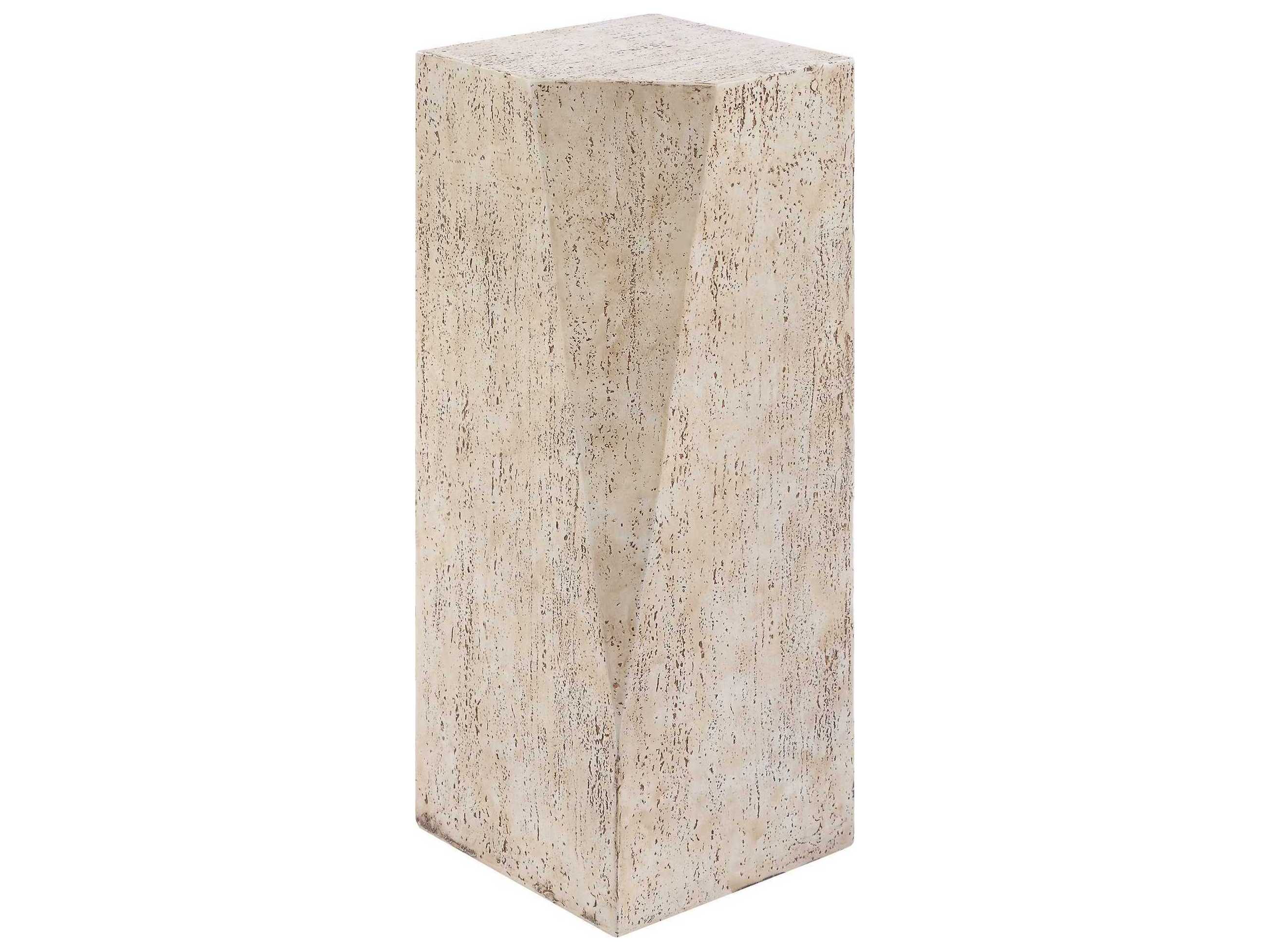 Uttermost Outdoor Leroy Brown White Concrete End Table