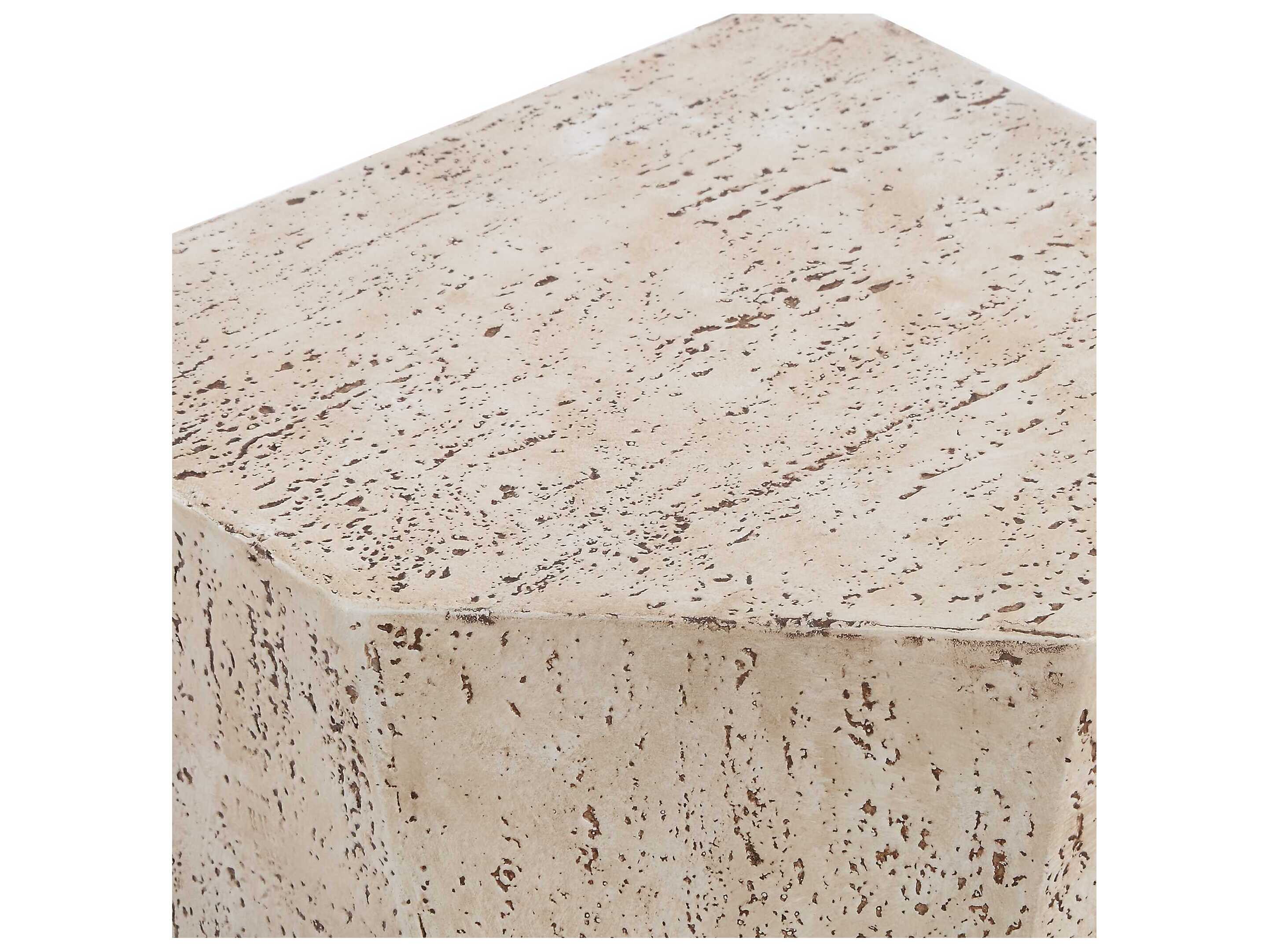 Uttermost Outdoor Leroy Brown White Concrete End Table