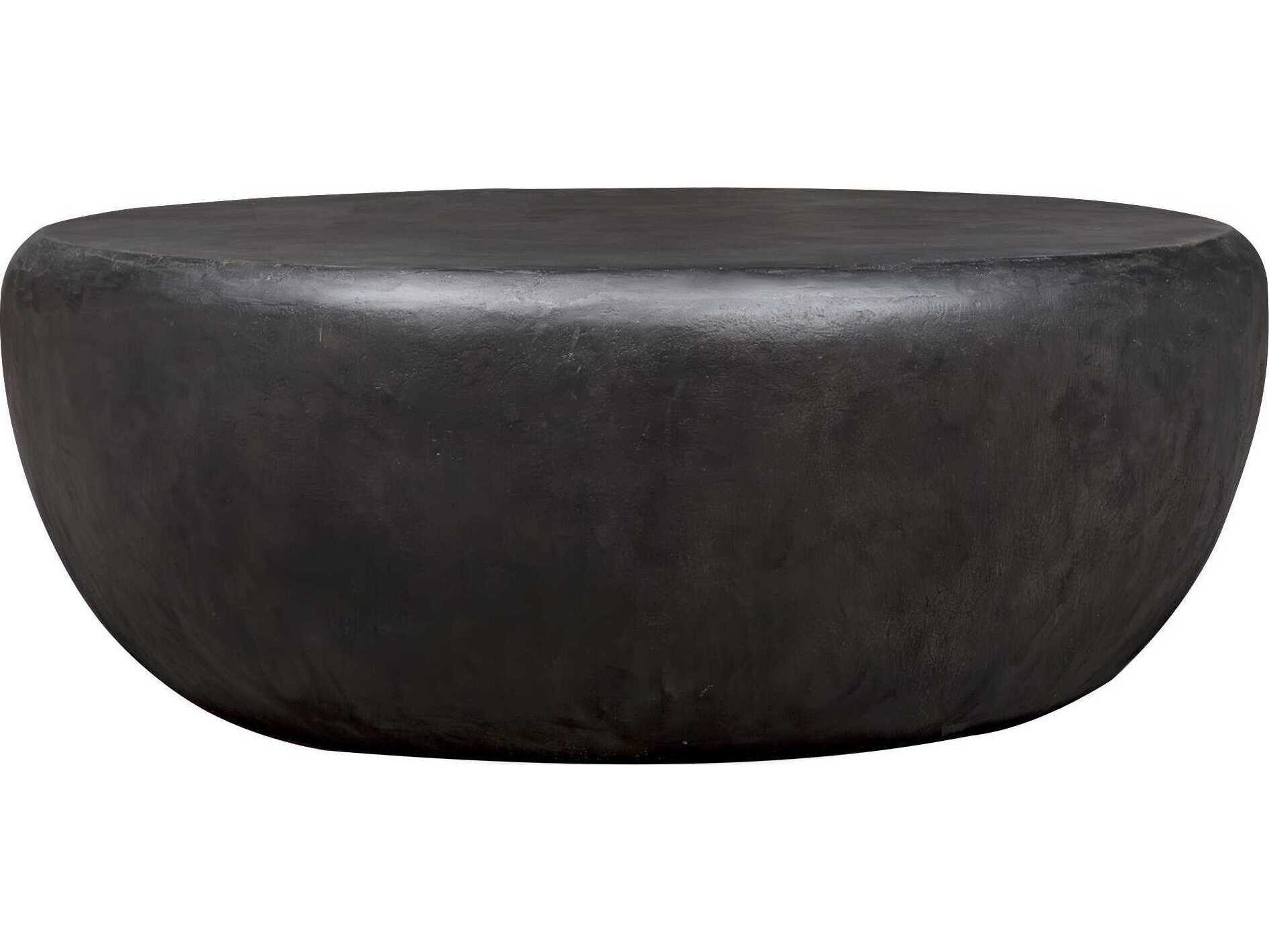 Uttermost Outdoor Jones Dark Stone Faux Wood Oval Coffee Table