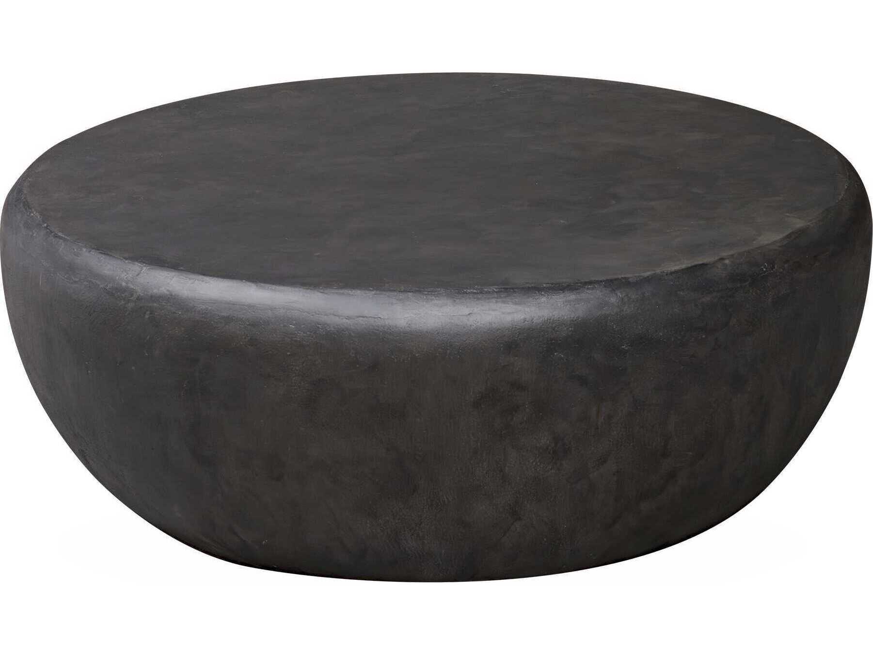 Uttermost Outdoor Jones Dark Stone Faux Wood Oval Coffee Table