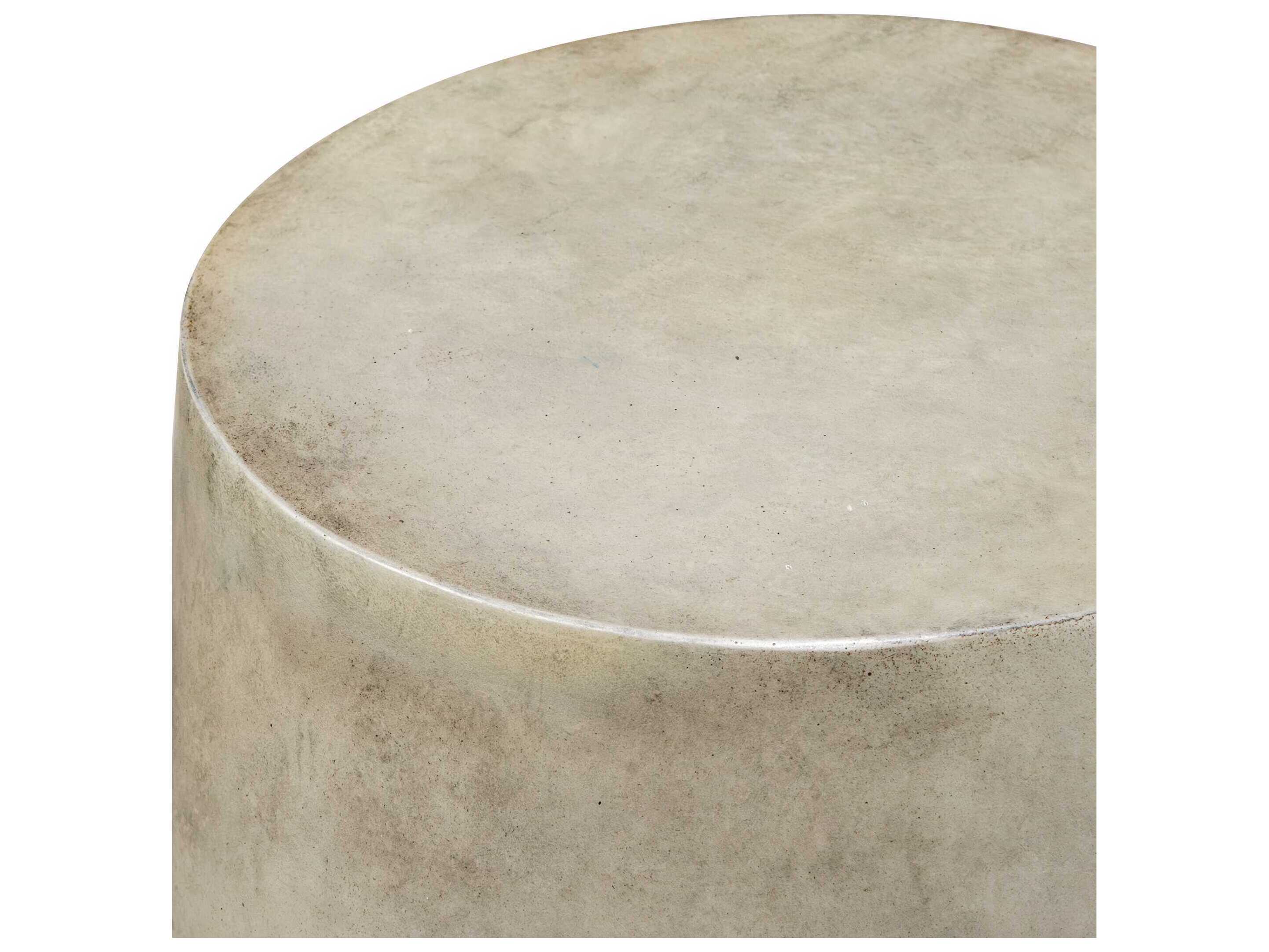 Uttermost Outdoor Lithos Warm Gray Faux Wood Round End Table
